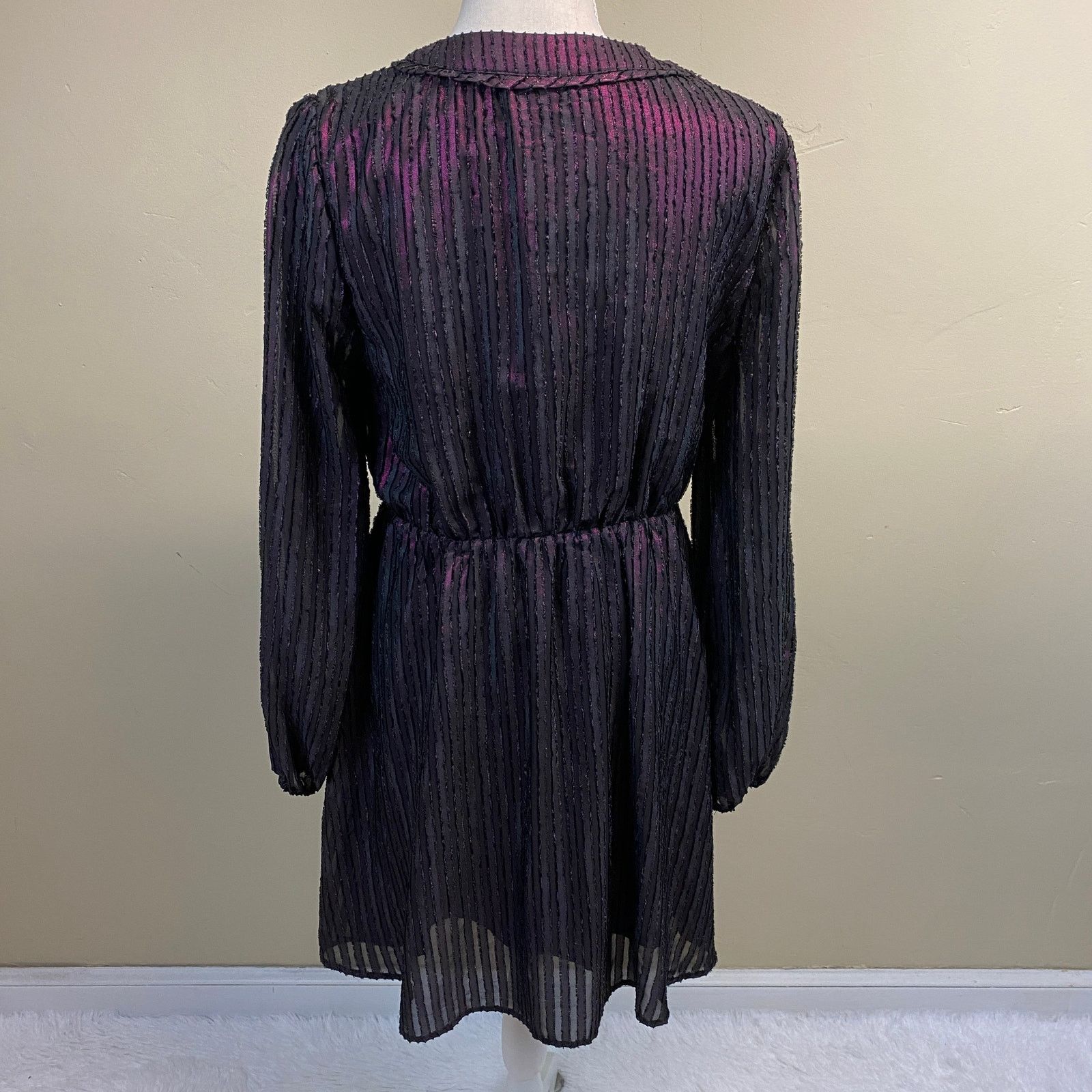 Other Modcloth Time To Shine Metallic Purple Fit And Flare Dress L Size L / US 10 / IT 46 - 4 Thumbnail