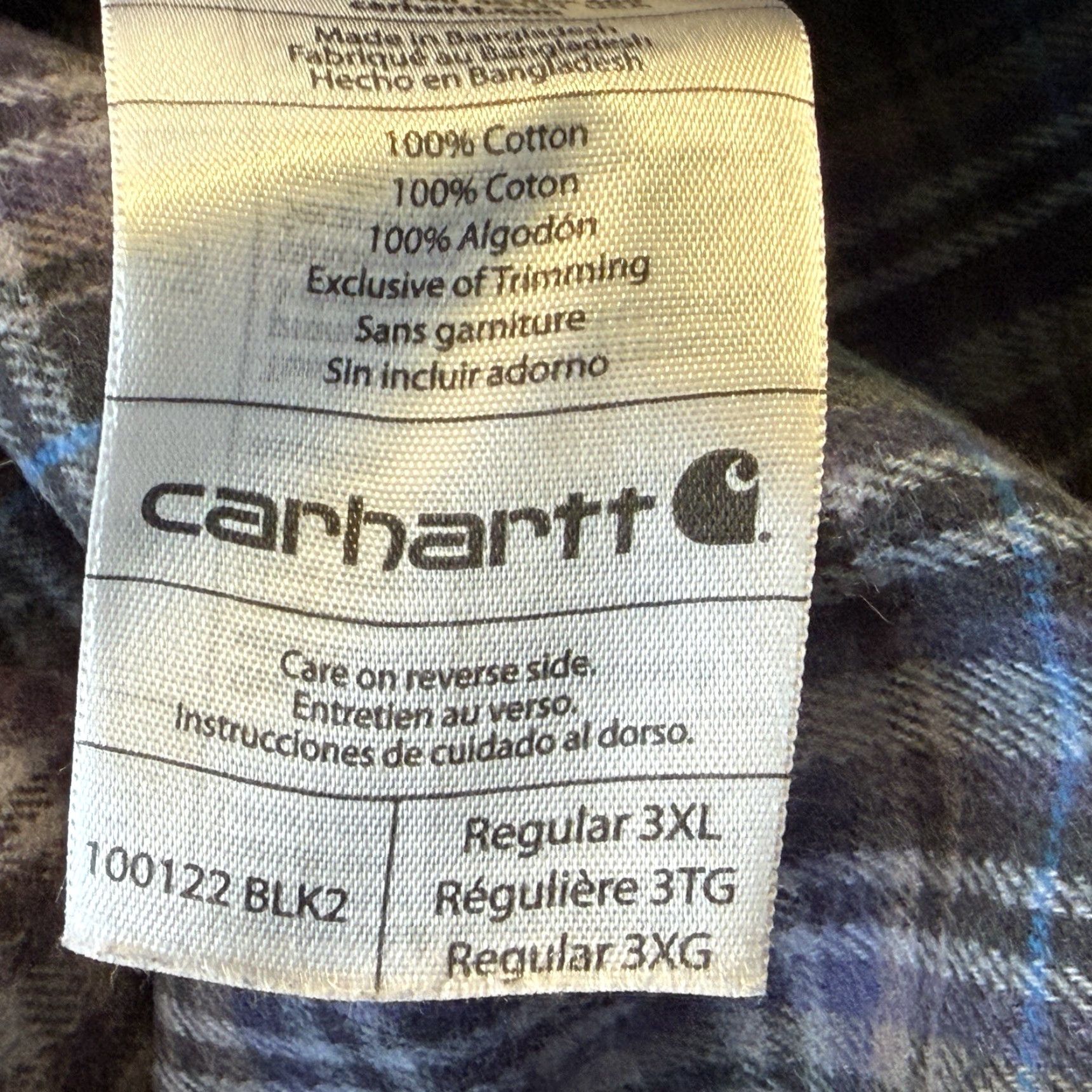 Carhartt VINTAGE Carhartt Flannel Button Up Shirt Mens 3XL Blue Plaid Long Sleeve Workwear Size US XXL / EU 58 / 5 - 7 Thumbnail