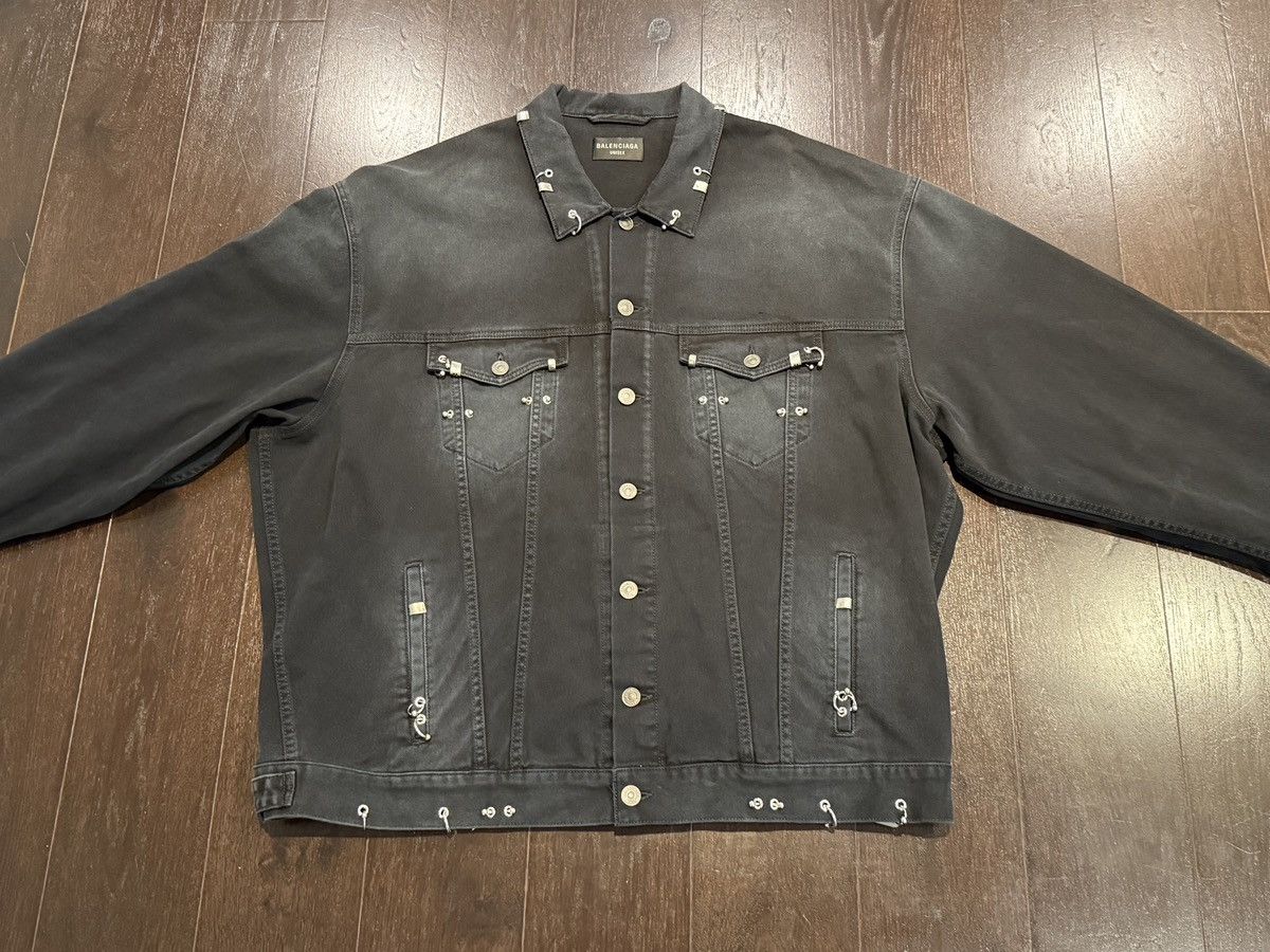 Balenciaga Pierced Denim Jacket Size US L / EU 52-54 / 3 - 2 Thumbnail