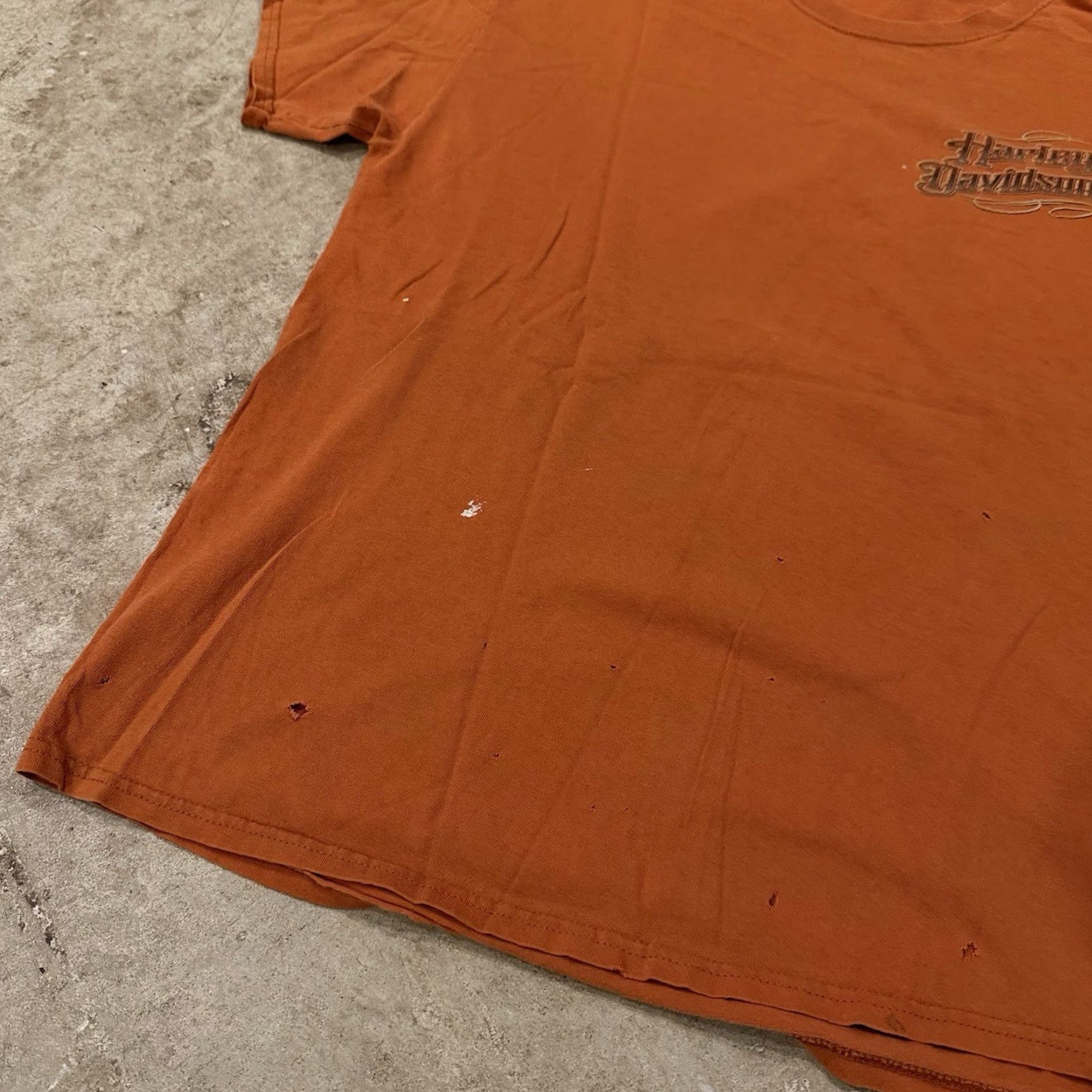Harley Davidson VINTAGE Harley-Davidson Screamin’ Eagle Distressed Shirt Large Orange Mens L T-Shirt Size US L / EU 52-54 / 3 - 5 Thumbnail