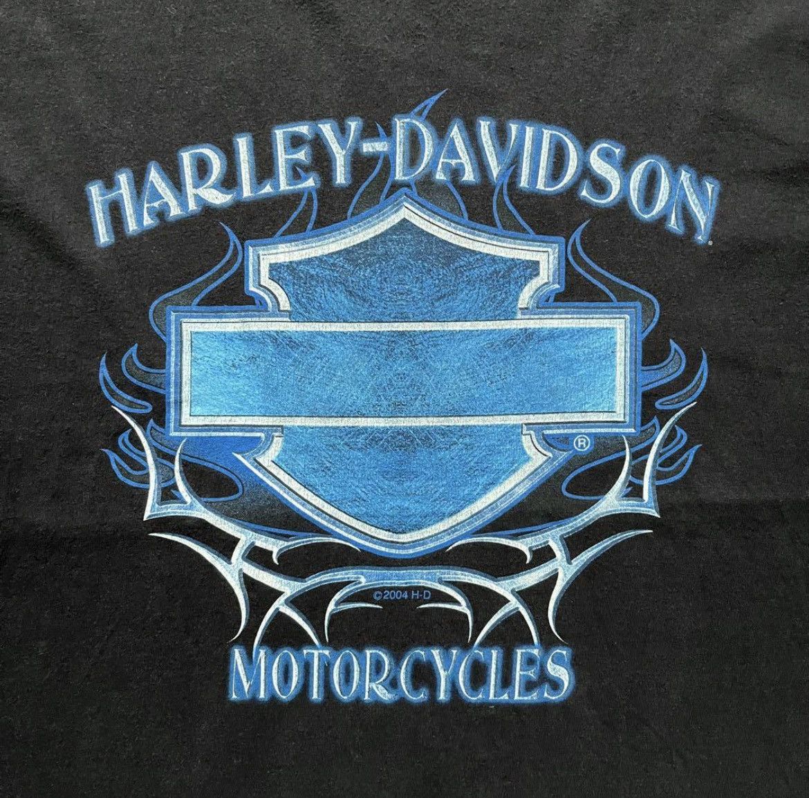 Harley Davidson × Vintage Vintage Harley Davidson Blue Flame Long Sleeve Tee Size US XXL / EU 58 / 5 - 3 Thumbnail