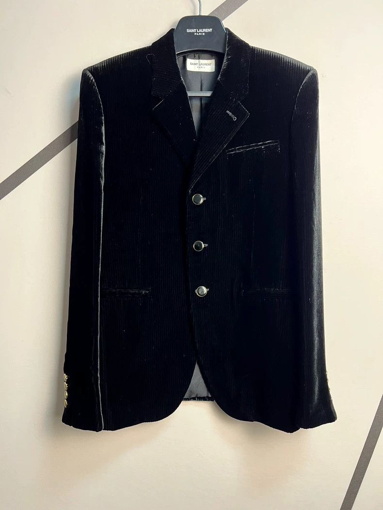 Saint Laurent Paris Corduroy Three-Button Suit for Fall/Wi