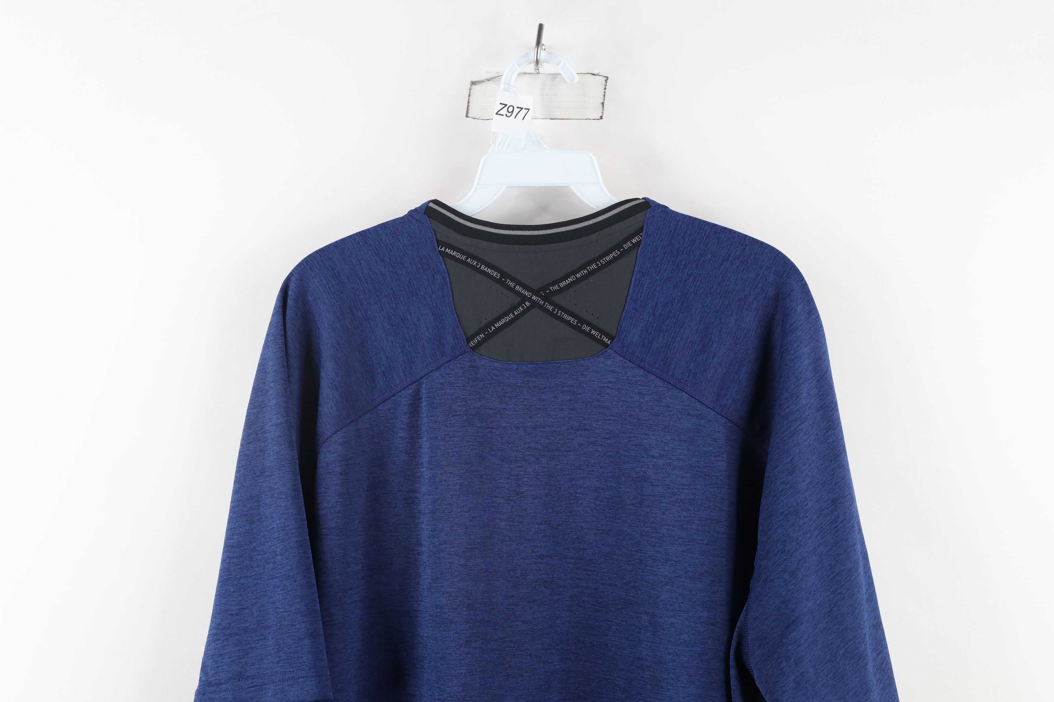 Adidas × Vintage Adidas Adicross Vented Short Sleeve Henley T-Shirt Blue Size US XL / EU 56 / 4 - 12 Thumbnail