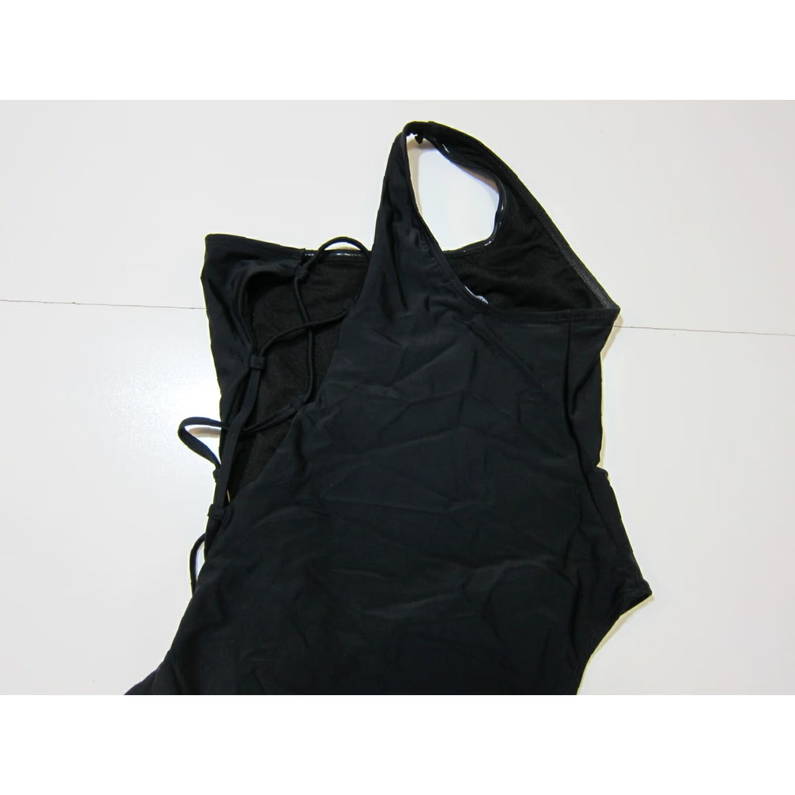 Nasty Gal Nasty Gal Black Crisscross Tie Cut Out One Shoulder One Piece Swimsuit Women 10 Size ONE SIZE - 4 Thumbnail