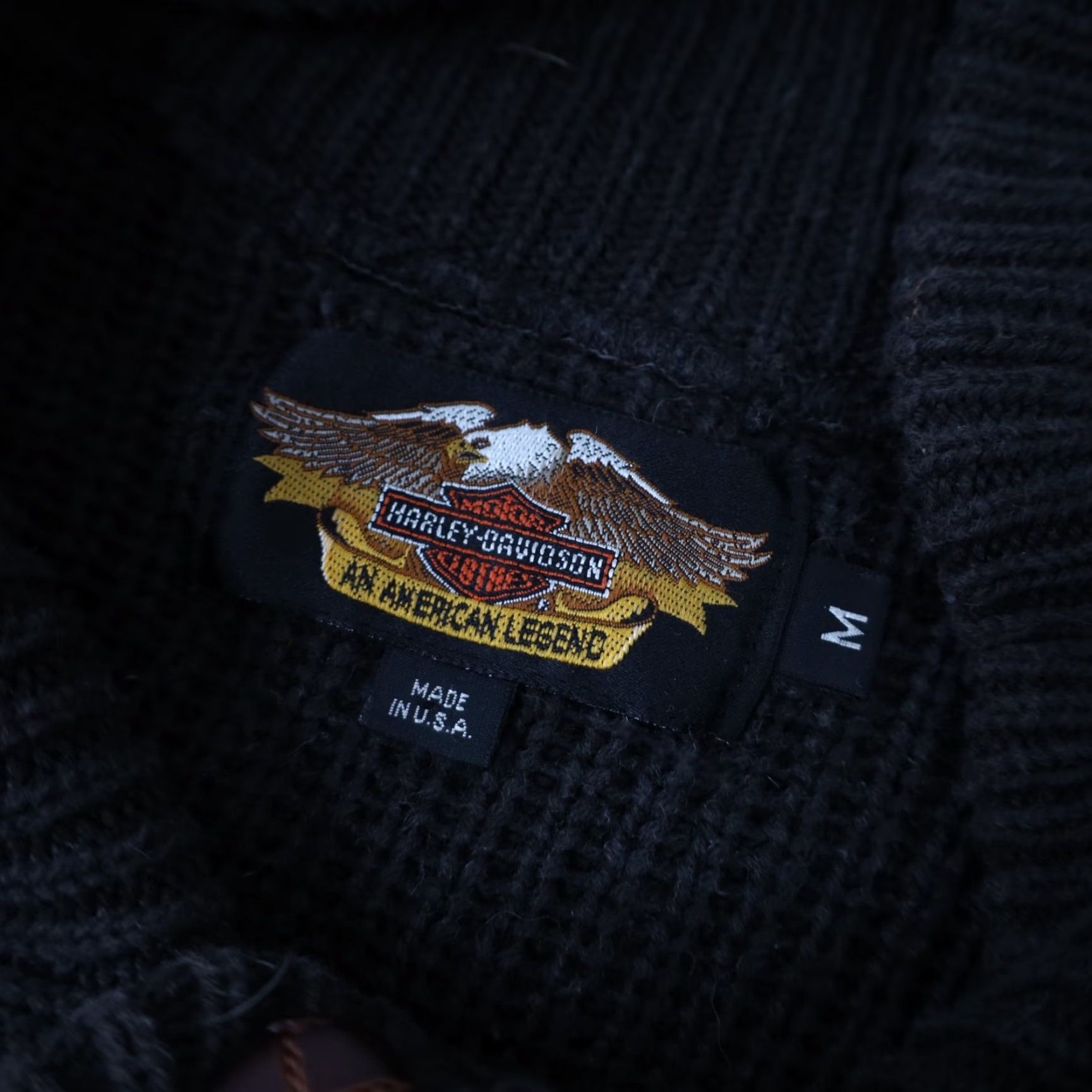 Harley Davidson VINTAGE Harley Davidson Womens Medium Knit Spellout Cowl Sweater Gray Size M / US 6-8 / IT 42-44 - 6 Thumbnail