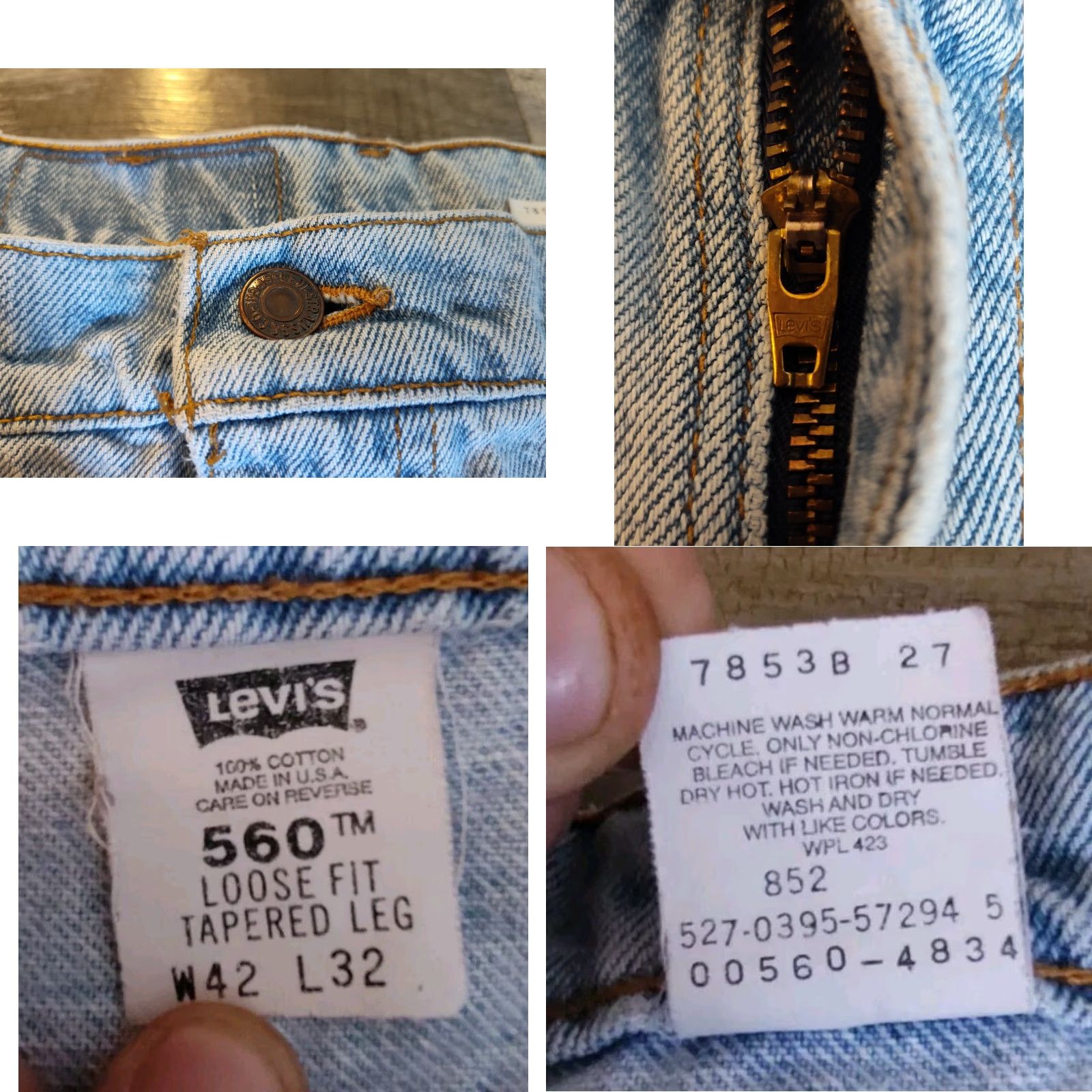 Levi's VINTAGE Levi's 560 Jeans Mens 42X32 Blue Tapered Leg Loose Fit Made In USA 90s Grunge Distressed Size US 42 / EU 58 - 8 Thumbnail