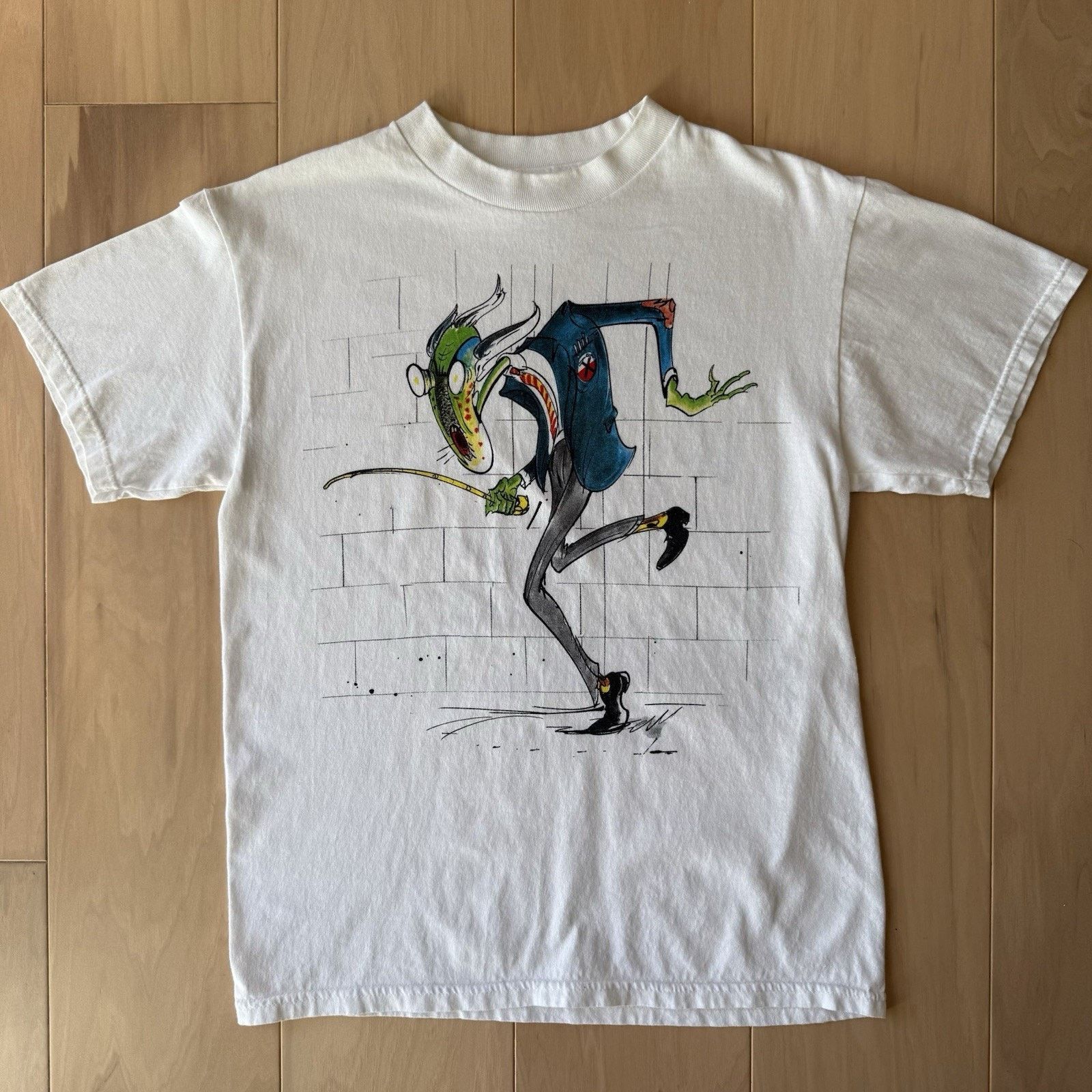 Alstyle × Band Tees Pink Floyd Gerald Scarfe The Wall Shirt Medium White Y2K Size US M / EU 48-50 / 2 - 2 Thumbnail