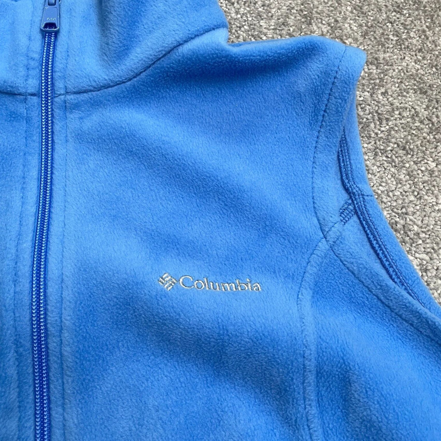 Vintage Columbia Vest Womens Large Benton Springs Blue Full Zip Pockets Fleece Vest Outdoor Jacket Bodywarmer Regular Care: Machine Washable Size L / US 10 / IT 46 - 4 Thumbnail