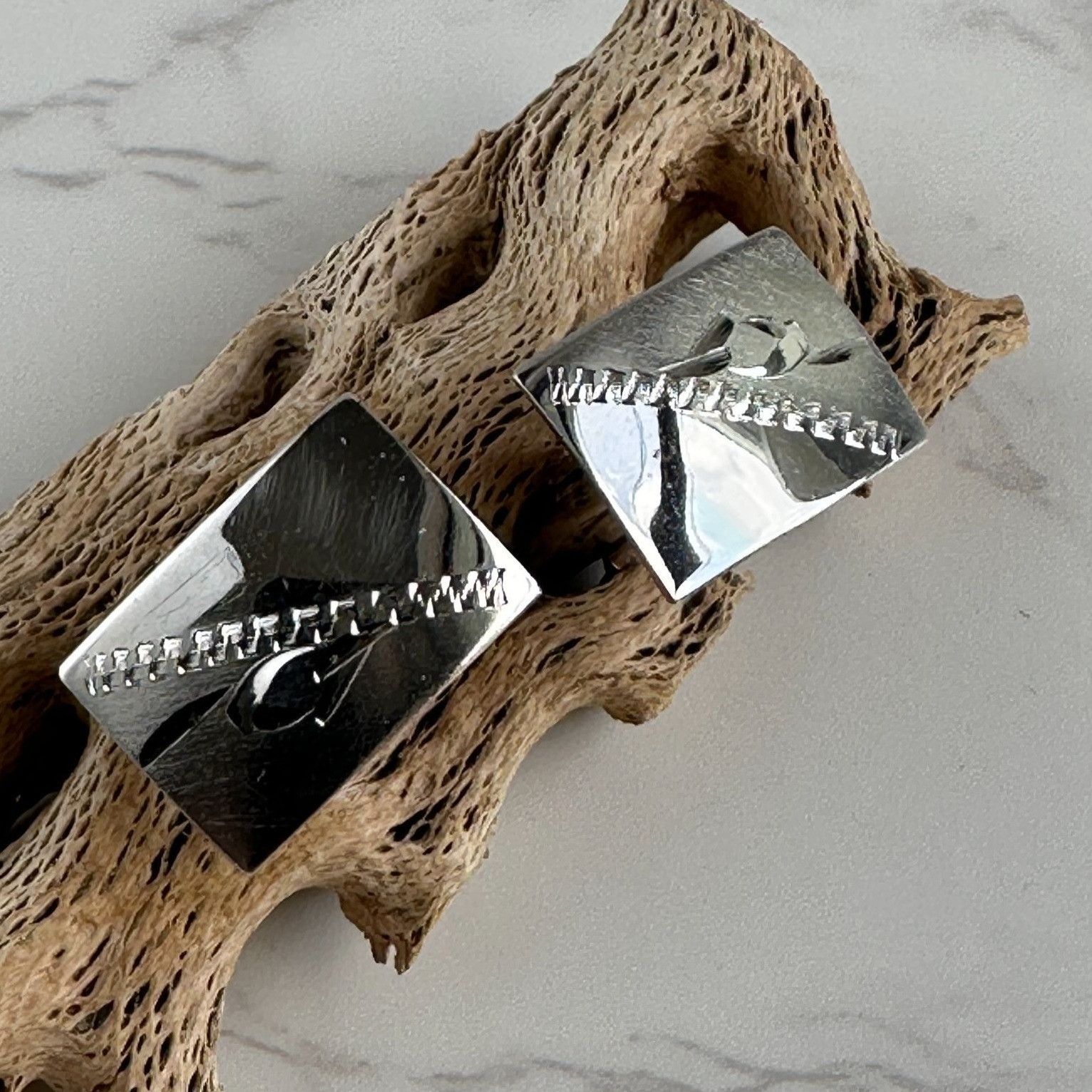 Vintage Vintage Sterling Silver Cufflinks – Engravable Size ONE SIZE - 3 Thumbnail
