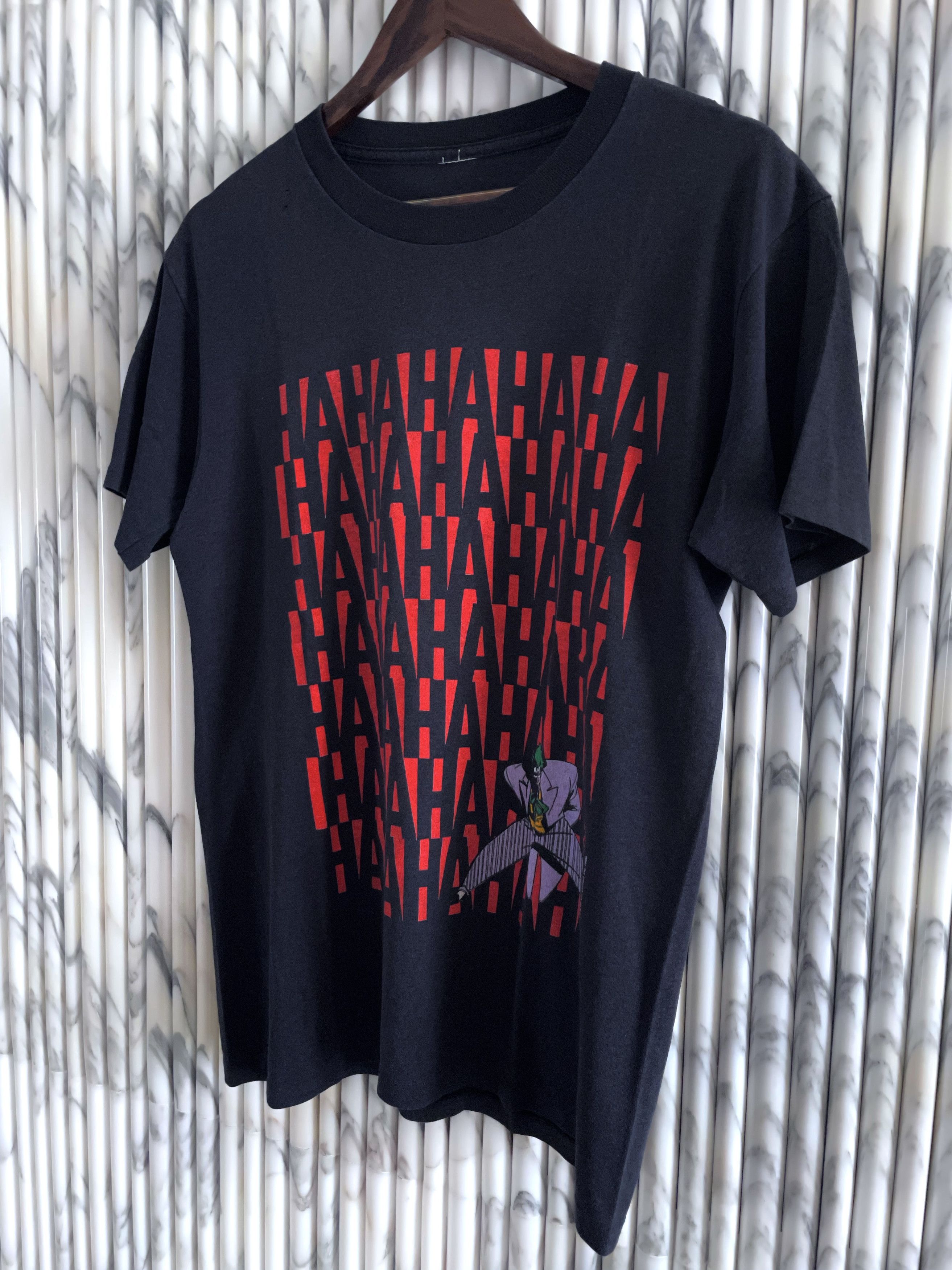Vintage 1989 SINGLE STITCH HAHAHA JOKER CARTOON LOOPWHEEL T SHIRT Size US M / EU 48-50 / 2 - 3 Thumbnail
