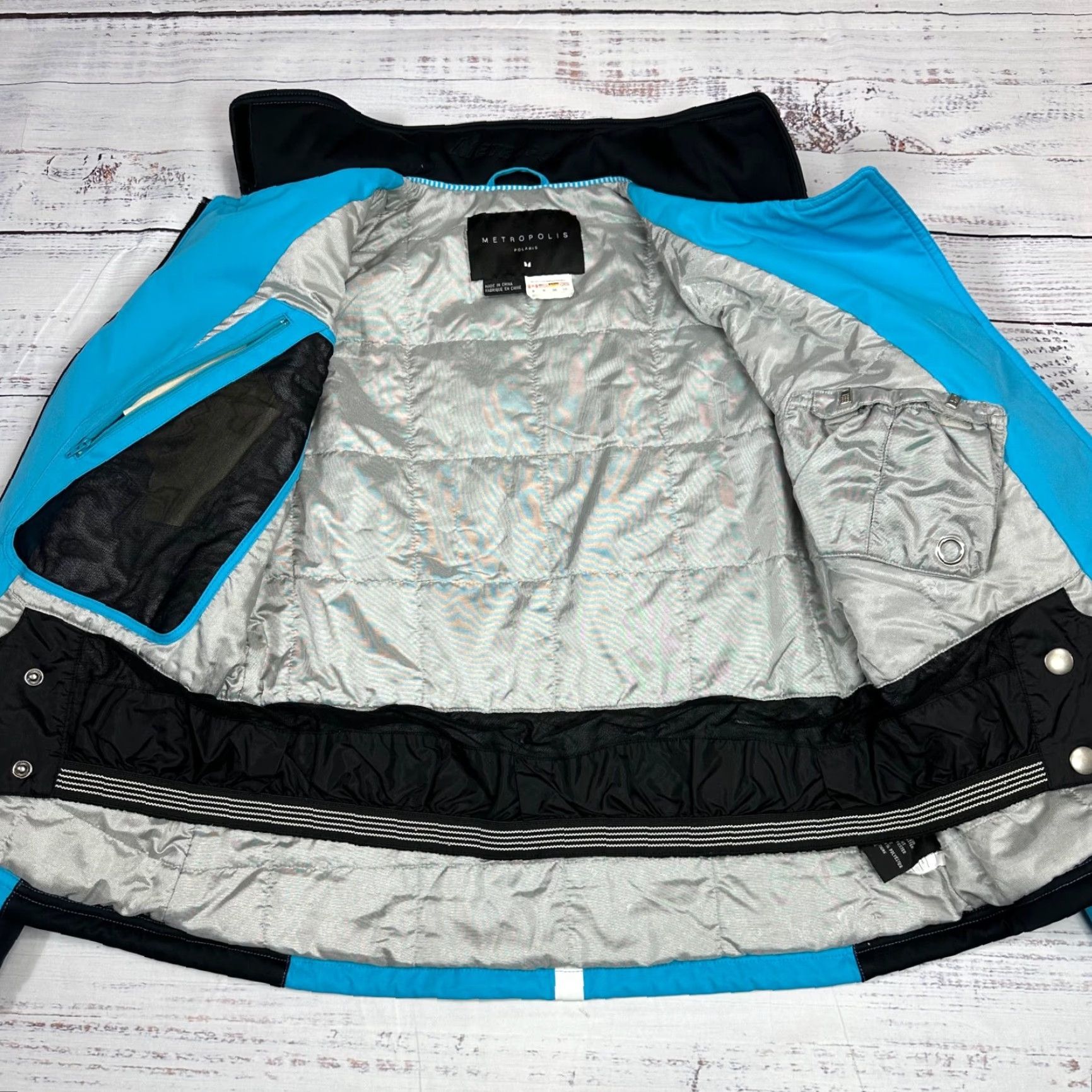 Vintage Metropolis Polaris Womens Jacket Size 8 Light Blue Front Zip Mock Neck Insulated Size M / US 6-8 / IT 42-44 - 5 Thumbnail