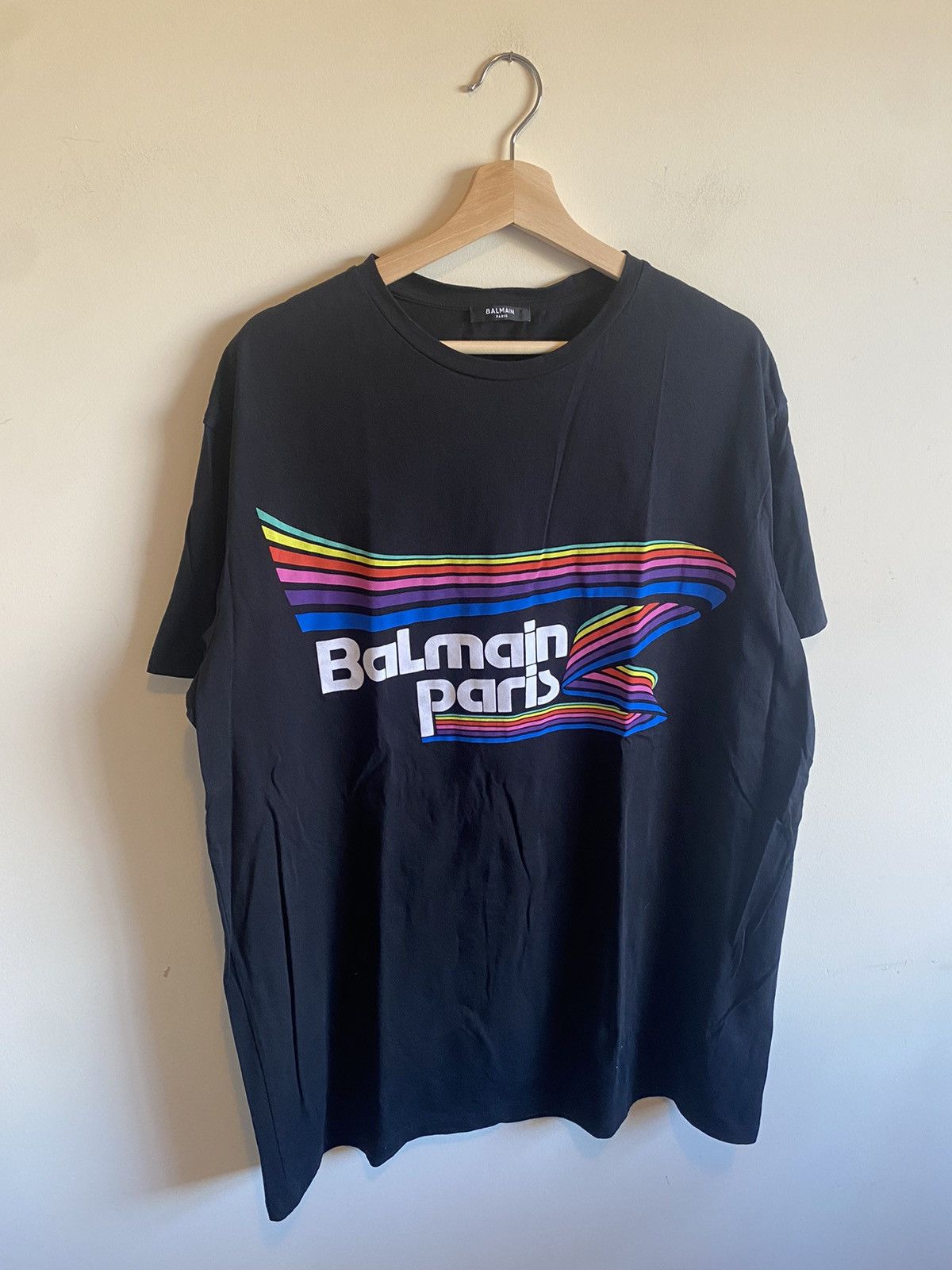 Tシャツ・カットソー BALMAIN SS25 T-SHIRT WITH LOGO (EH1EG010BB73 EAB) T-shirt with Balmain Paris print - Men | BALMAIN