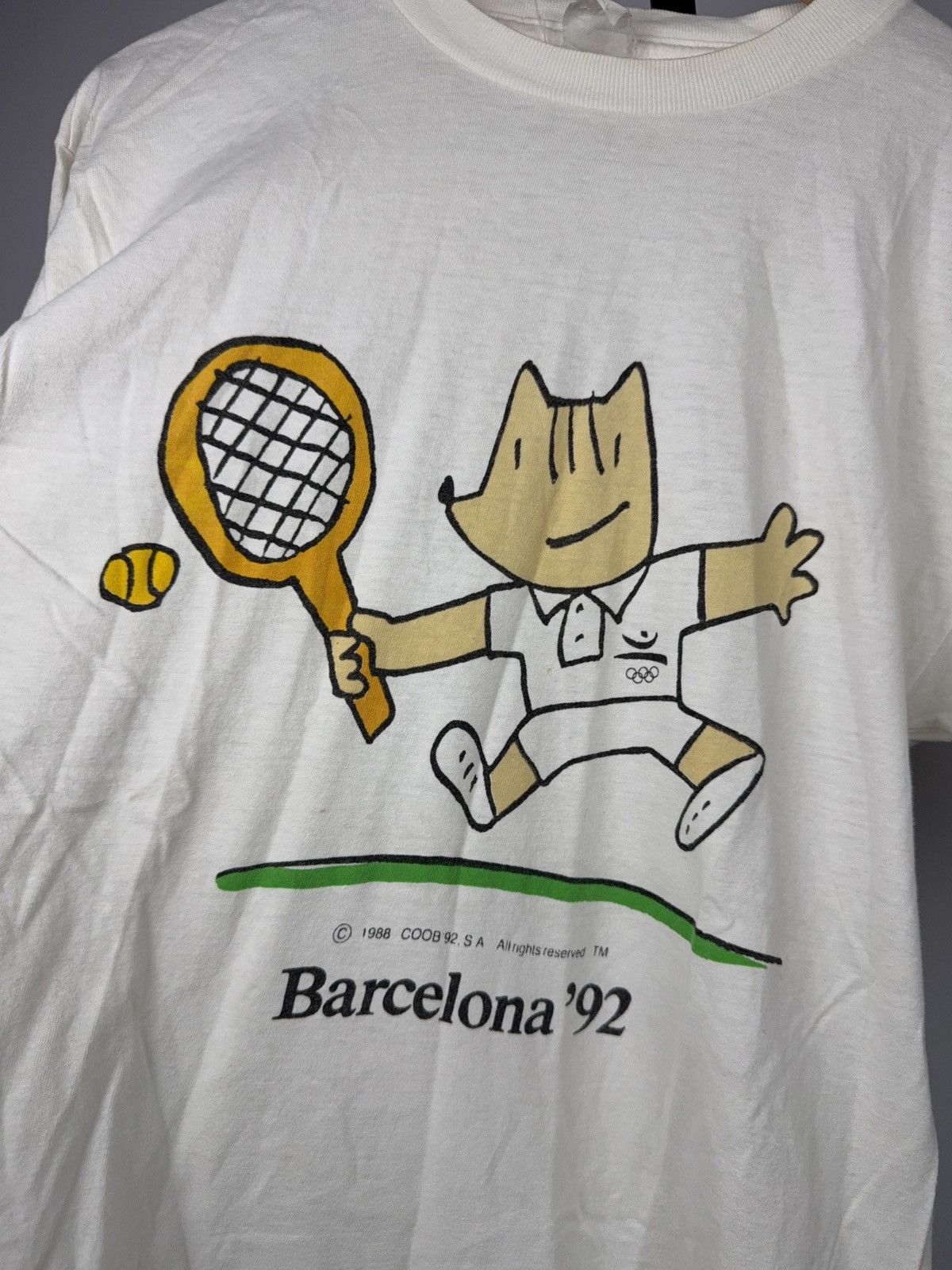 Vintage Rare 90s Vintage Barcelona 1992 Cobi Olympic Tennis T-Shirt Size US S / EU 44-46 / 1 - 9 Thumbnail