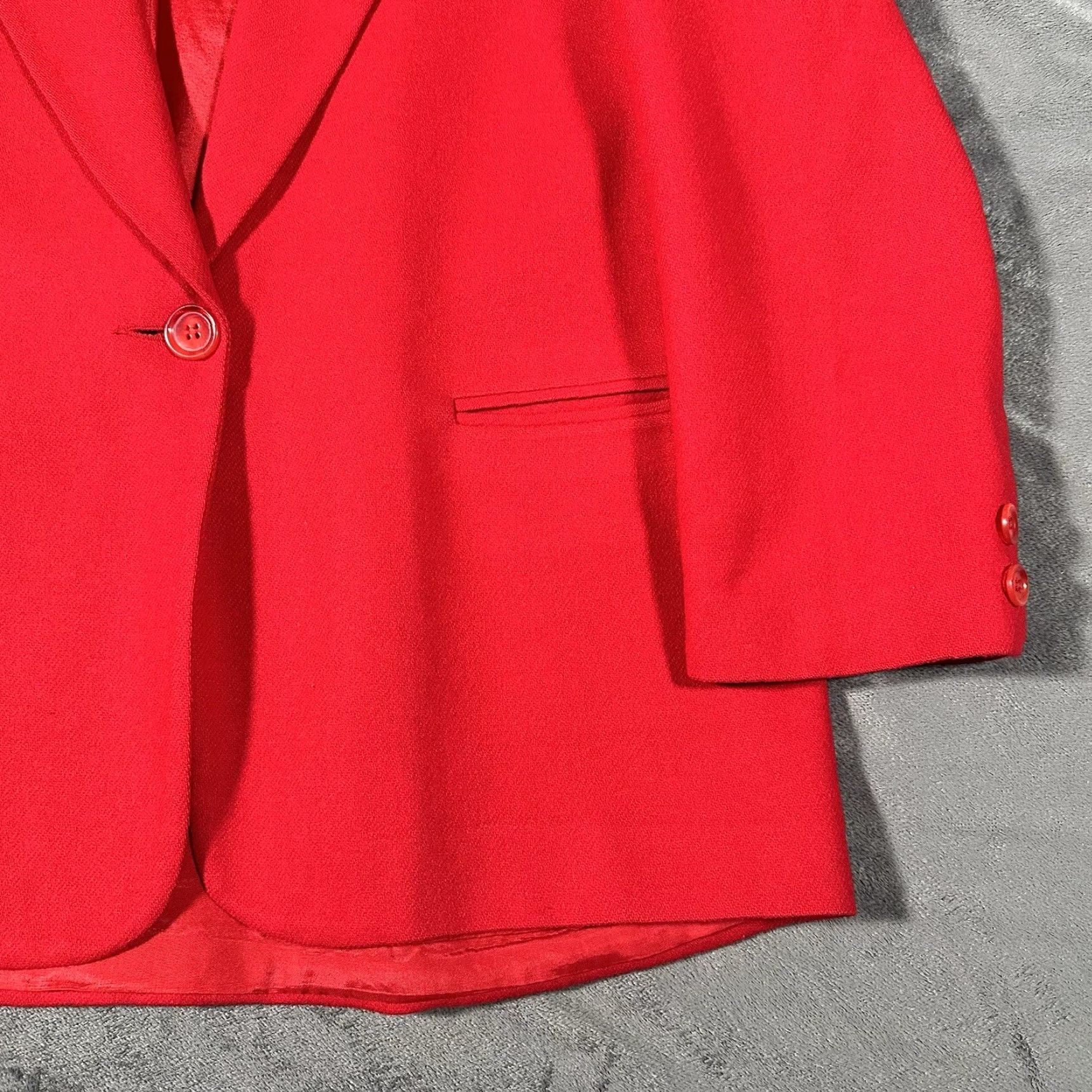 Vintage VINTAGE Kristen Blake Blazer Women’s Large Red Wool Suit Jacket Long Sleeve Formal Business 90s US Size L / US 10 / IT 46 - 4 Thumbnail
