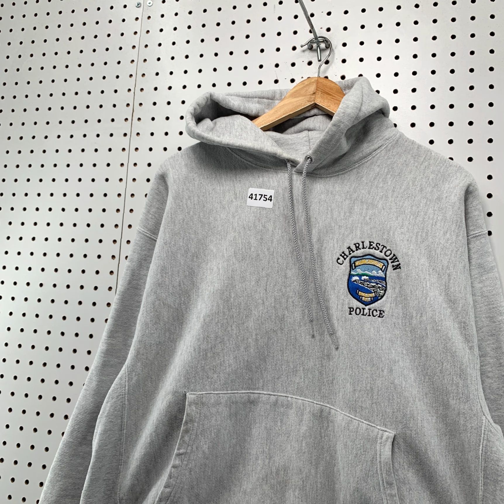 Champion VINTAGE Charleston Police Hoodie Sweatshirt Men Large Gray Heavyweight 24x25.5 Size US L / EU 52-54 / 3 - 7 Thumbnail