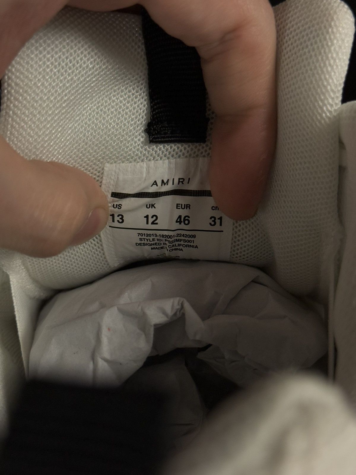 Amiri 46EU/13US - Amiri BONE RUNNER White & Black W BOX Size US 13 / EU 46 - 15 Thumbnail