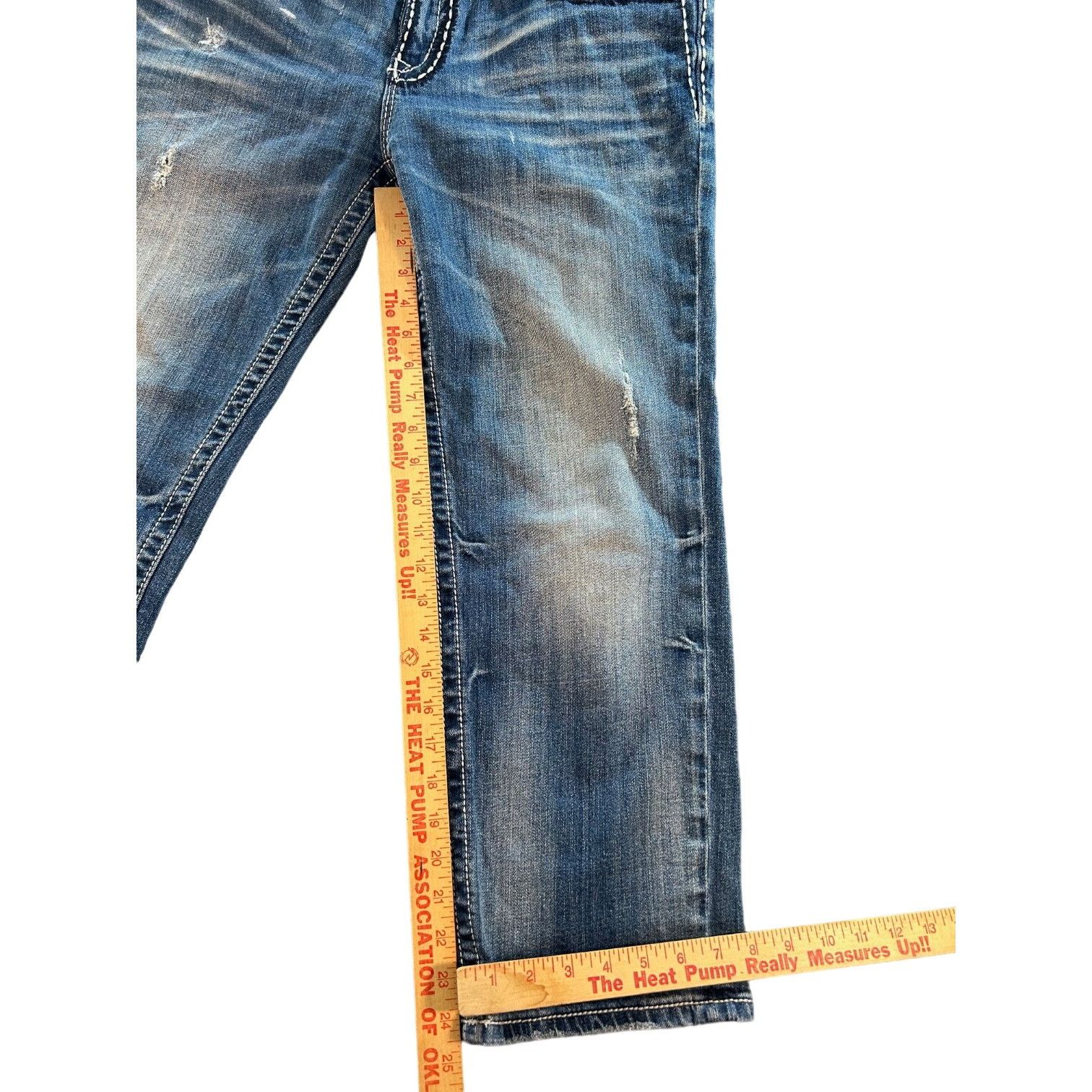 Miss Me Miss Me JPB5014 Boyfriend Jeans Women Sz 31 Embroidered Rhin Size 26" / US 2 / IT 38 - 6 Thumbnail