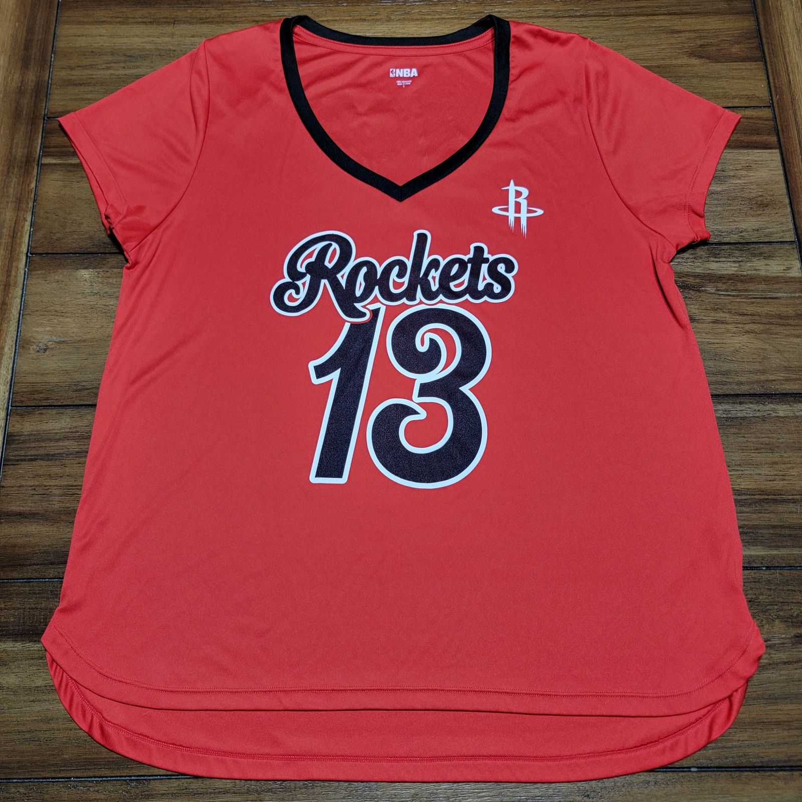 NBA NBA Red V-Neck Tee Houston Rockets "13 Harden" - Size Large* Size L / US 10 / IT 46 - 1 Thumbnail