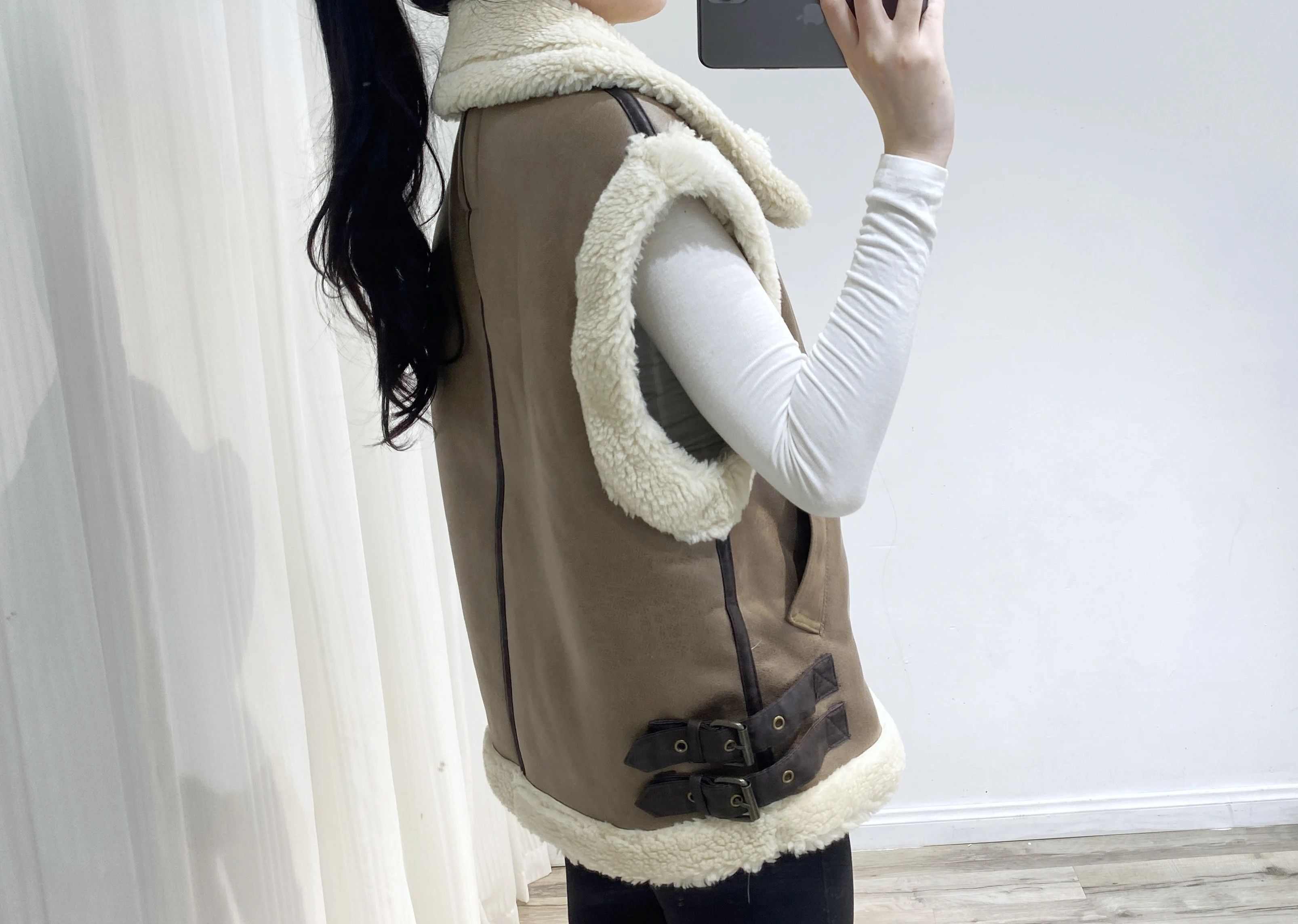 Japanese Brand × Vintage Warm Fur Sleeveless Fleece Stitching Coat Vest Jacket Size M / US 6-8 / IT 42-44 - 8 Thumbnail