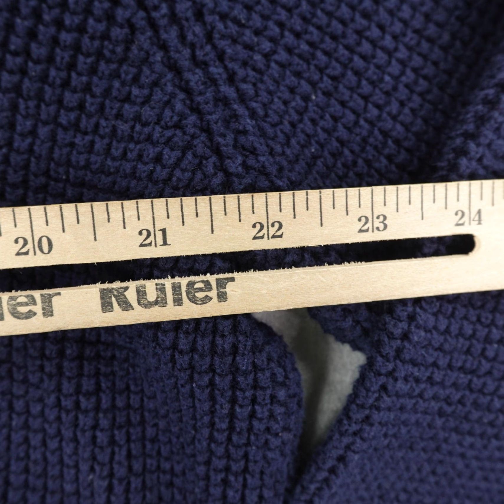 Vintage VINTAGE L.L. Bean Sweater Mens Large Blue Knit 1/4 Zip Cotton Cashmere Waffle Neck Pullover Size US L / EU 52-54 / 3 - 5 Thumbnail