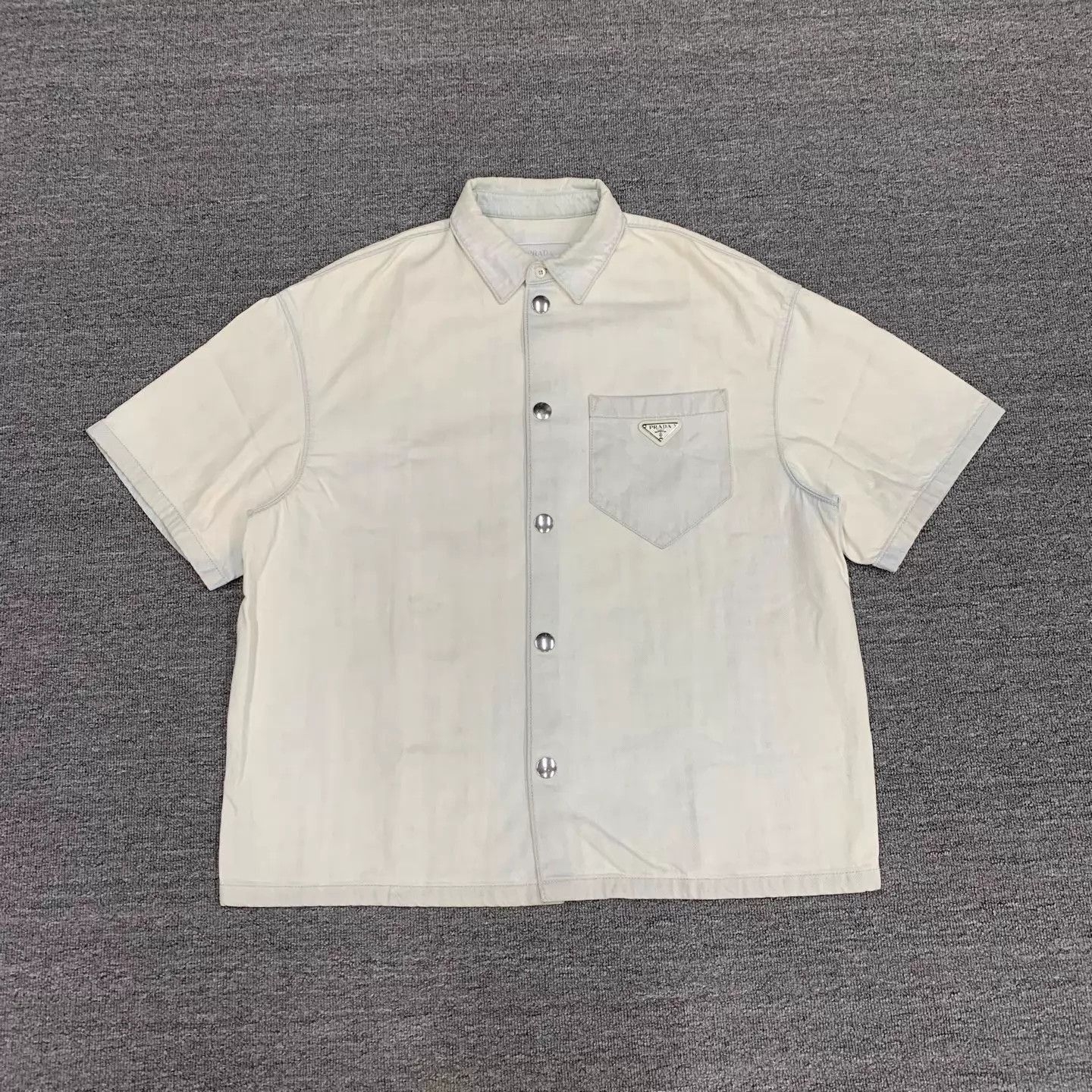 Prada White Short Sleeve Button-Up Shirt Size US L / EU 52-54 / 3 - 1 Thumbnail