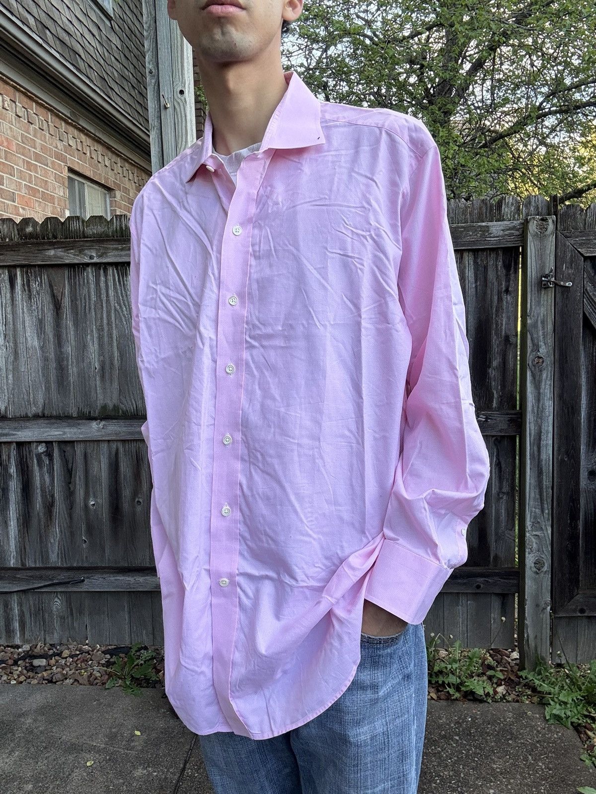 Ledbury Fine Oxford Pink End-On-End Size 36R - 2 Thumbnail