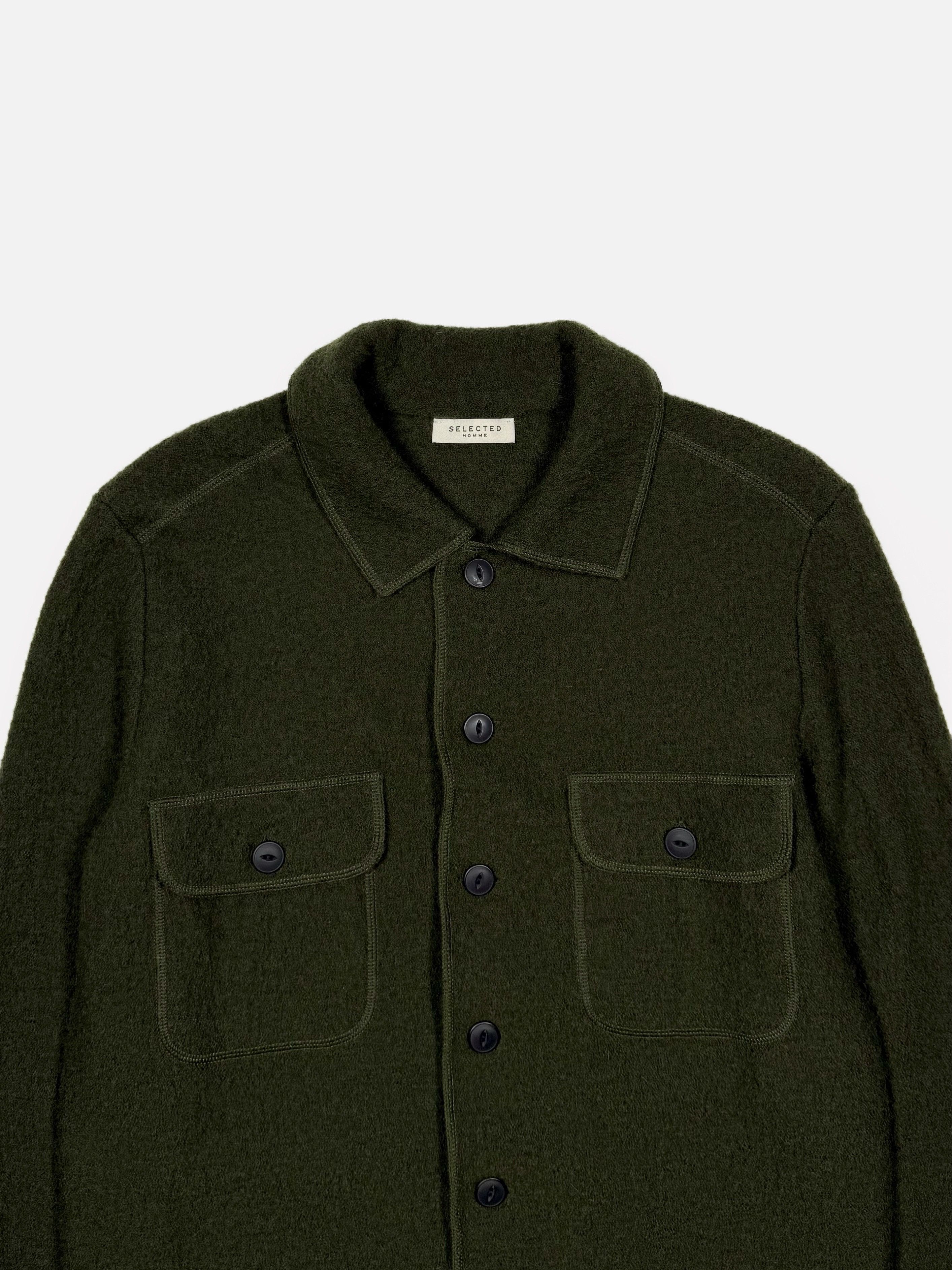 Selected Homme Selected Home Green Wool Overshirt (М) Size US M / EU 48-50 / 2 - 2 Thumbnail