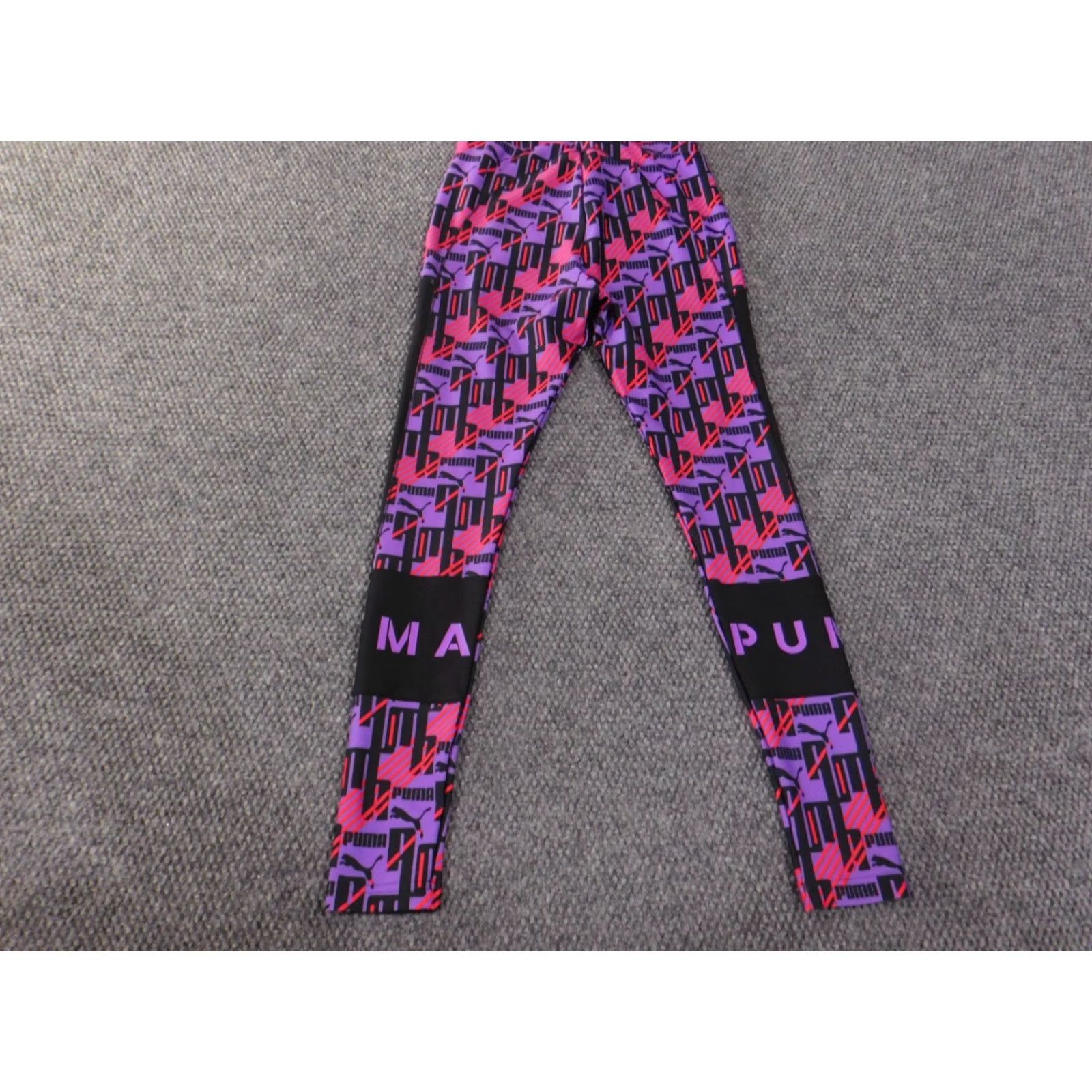 Puma PUMA Leggings Women Small Purple XTG Stretch Performance Active Running & Jogging Athletic Compression Knit Straight Inseam 27 in Stars Size 42" / US 20 - 6 Thumbnail
