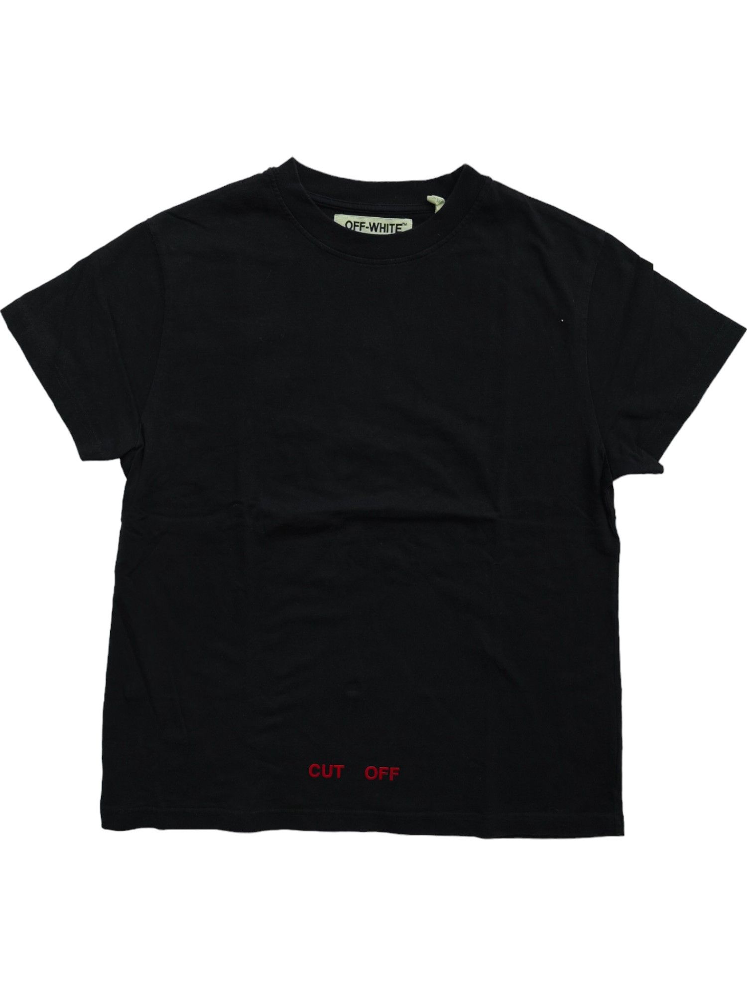 Off-White Off White C/O Virgil Abloh Black 'Cut Off' Tee Size US S / EU 44-46 / 1 - 1 Thumbnail