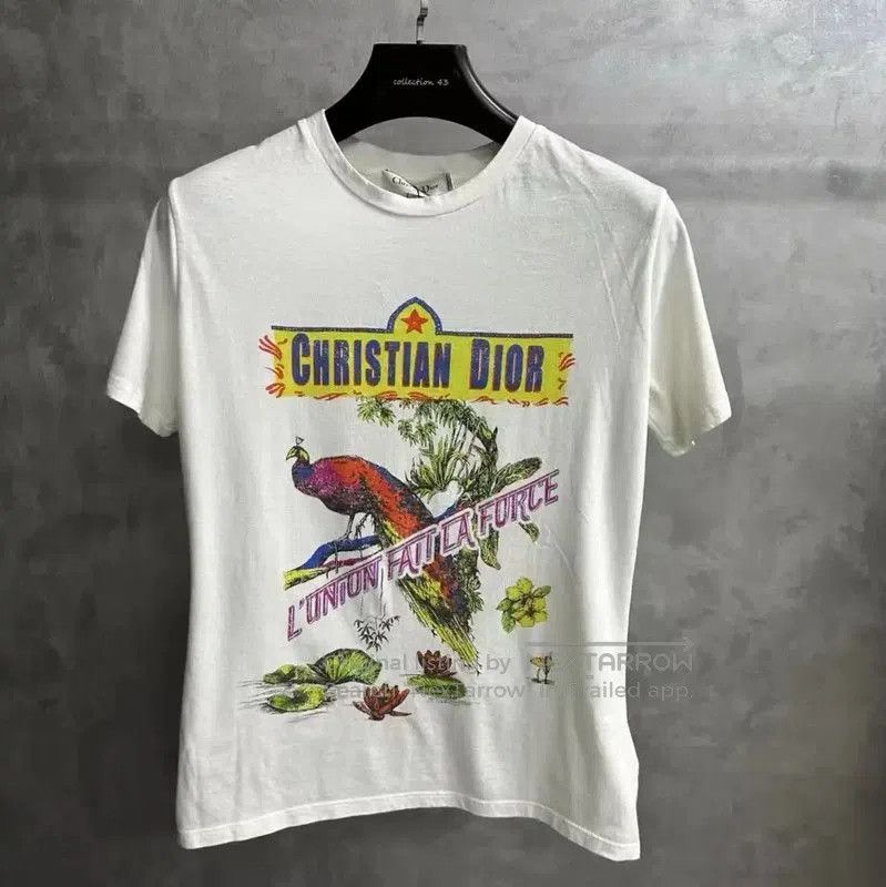 Dior White Cotton Graphic T.