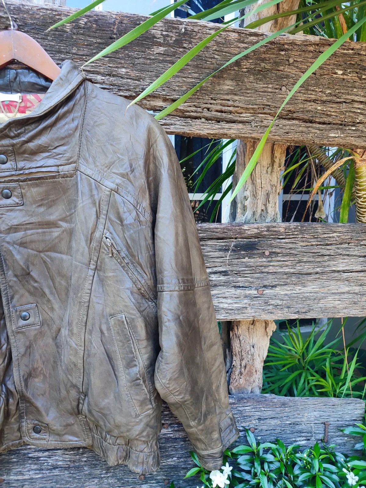 Designer Vintage Focardi Italy Brown Distressed Leather Jacket Size US M / EU 48-50 / 2 - 4 Thumbnail