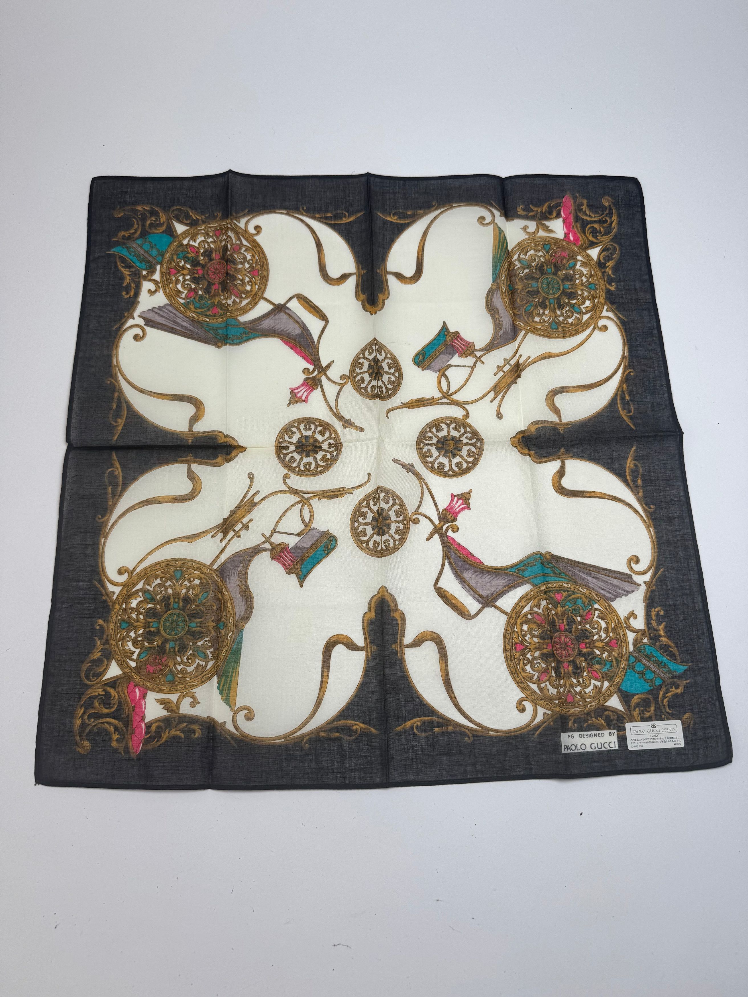 Gucci Vintage Scarf Navy white Size ONE SIZE - 1 Thumbnail