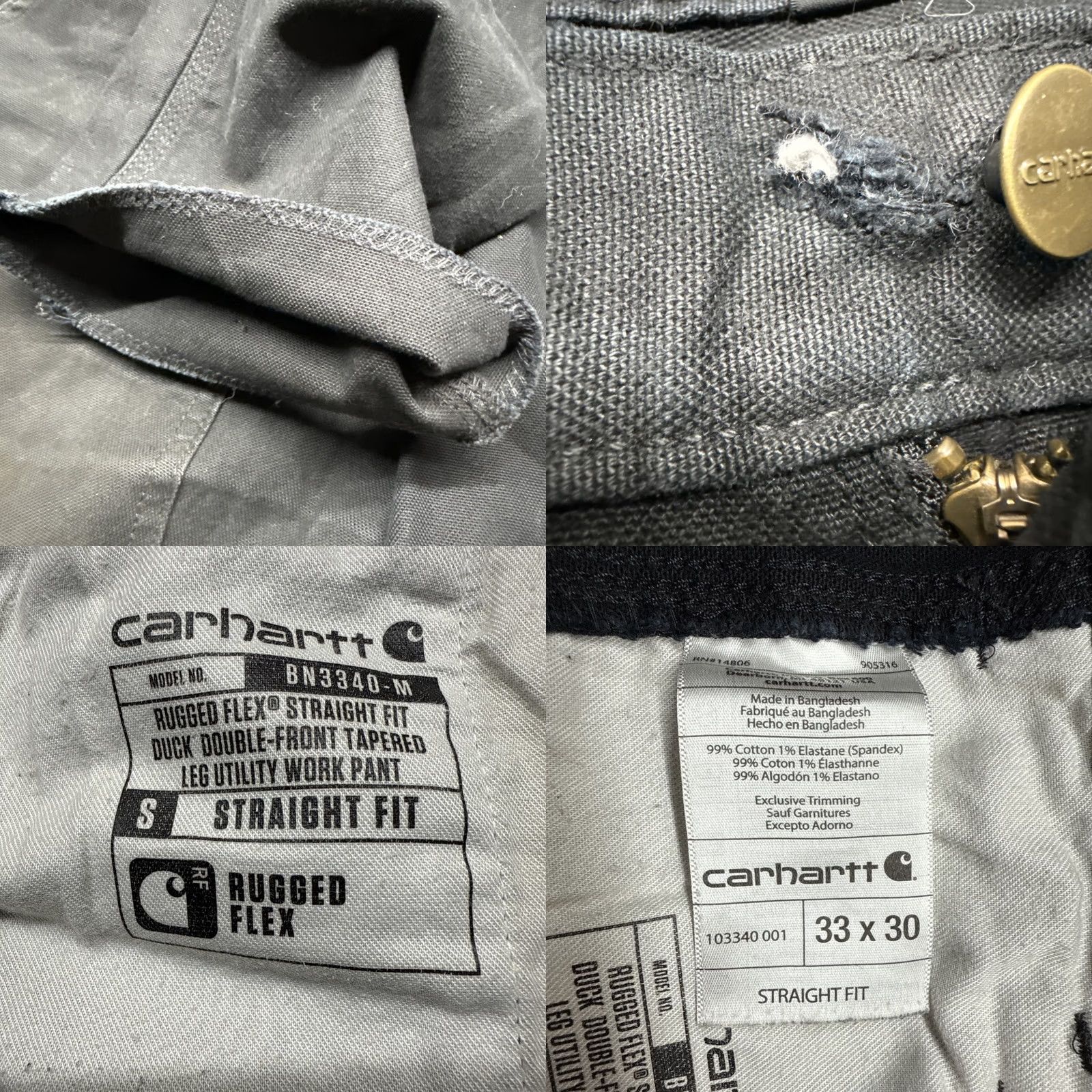 Carhartt Carhartt Pants Mens 33x30 Black Relaxed Fit Double Front Rugged Flex Carhartt 5-Pocket Design Straight Leg Workwear Casual Mens Swing Ticket Size US 33 - 8 Thumbnail
