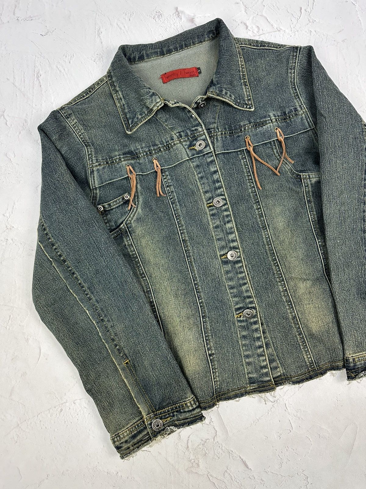 Japanese Brand × Vintage Vintage Distressed Washed Denim Jacket Size M / US 6-8 / IT 42-44 - 2 Thumbnail