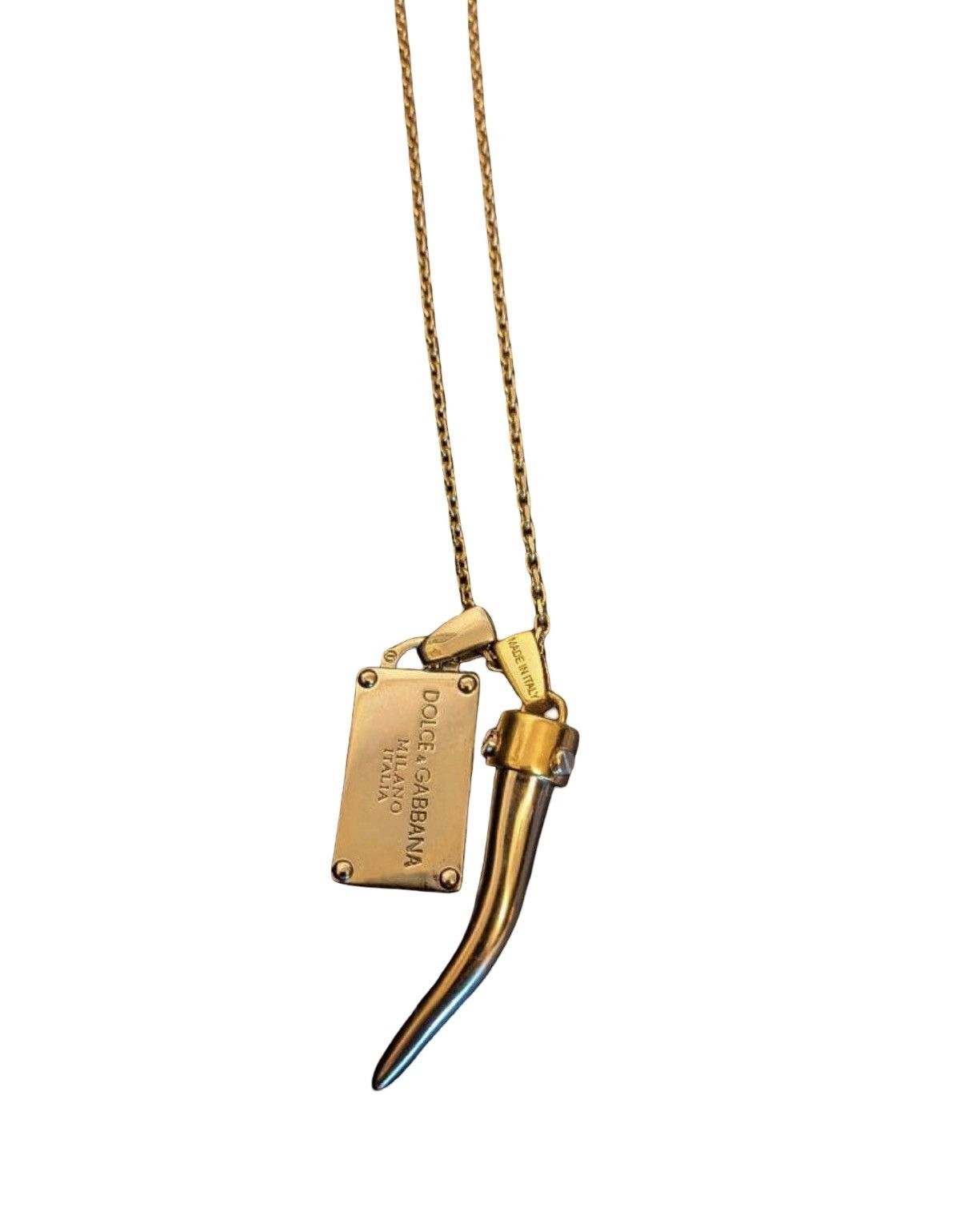 Dolce & Gabbana Dolce & Gabbana Vintage Logo Plaque & Cornicello Charm Size ONE SIZE - 1 Preview