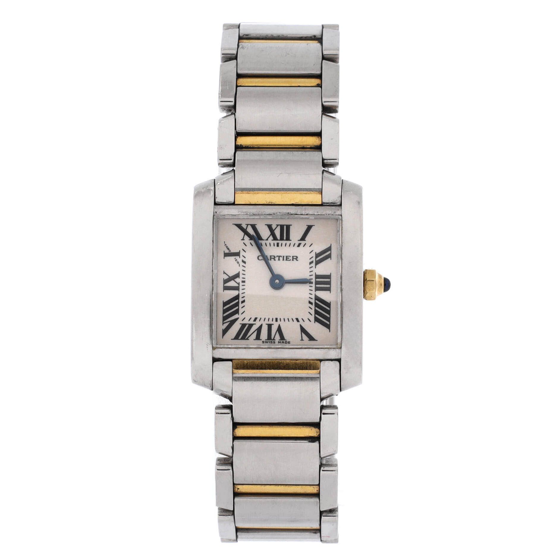 Cartier Tank francaise quartz watch stainless steel and yellow gold 20 Size ONE SIZE - 1 Thumbnail