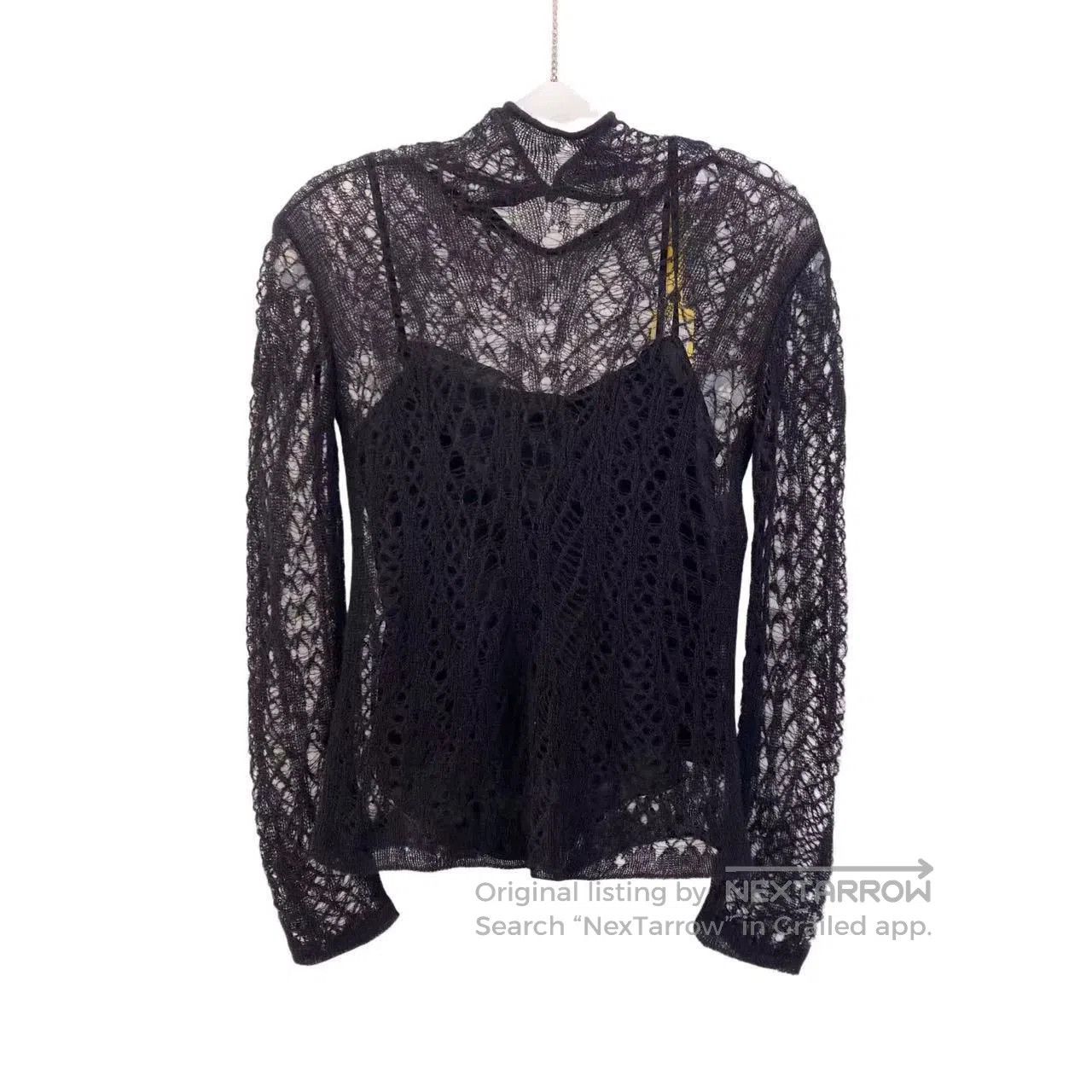 black lace knitted sweater from Dior.