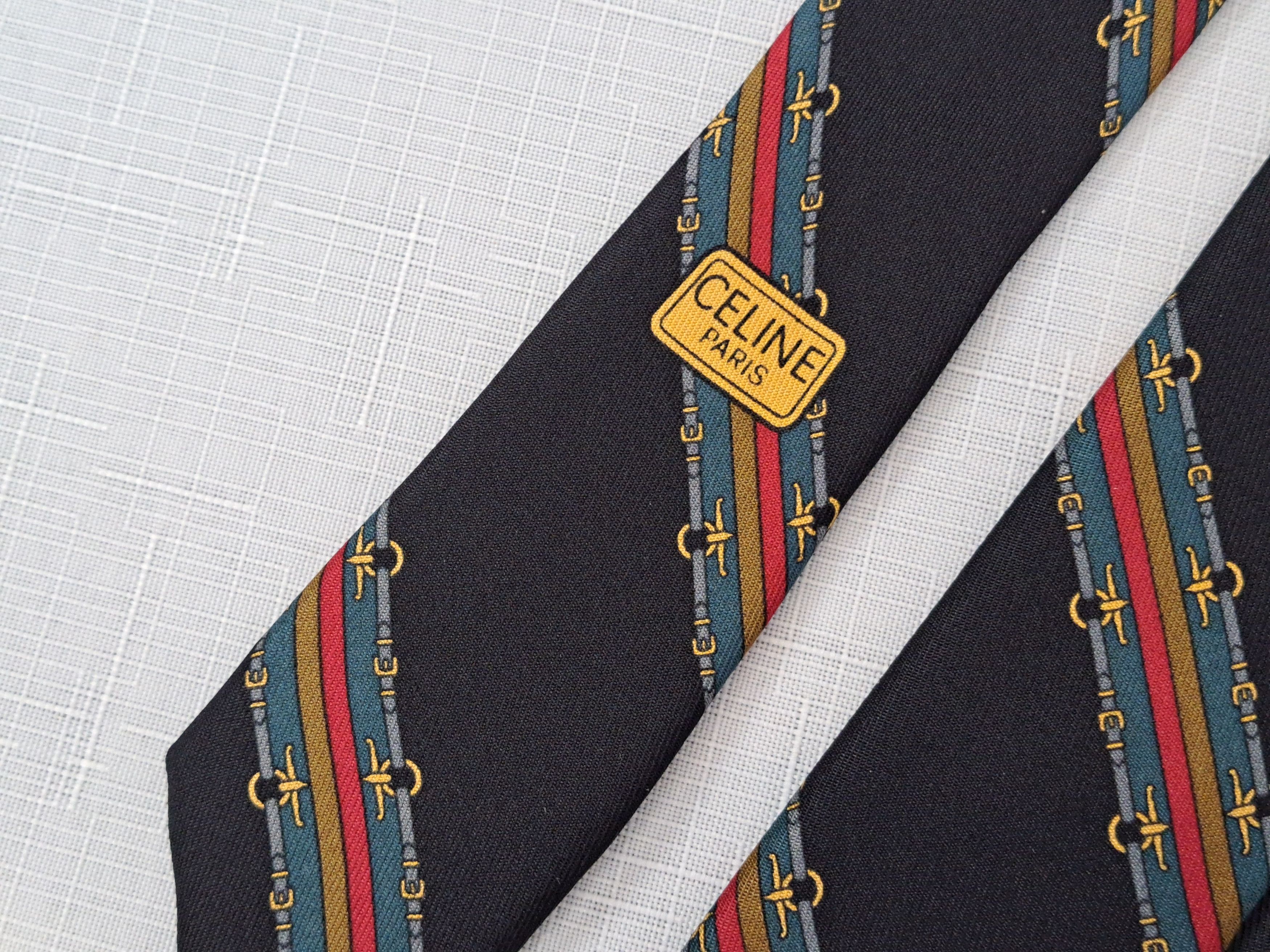 Celine × Vintage CELINE vintage silk tie. Made in Spain. Size ONE SIZE - 11 Thumbnail