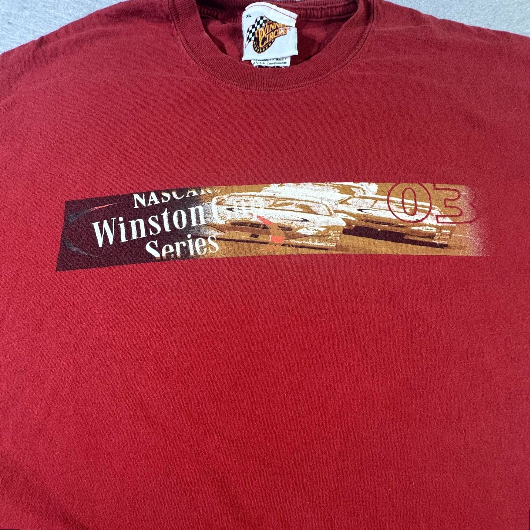 NASCAR VINTAGE Winner's Circle NASCAR Shirt Mens XL Red 2003 Race Schedule Tee Size US XL / EU 56 / 4 - 2 Thumbnail