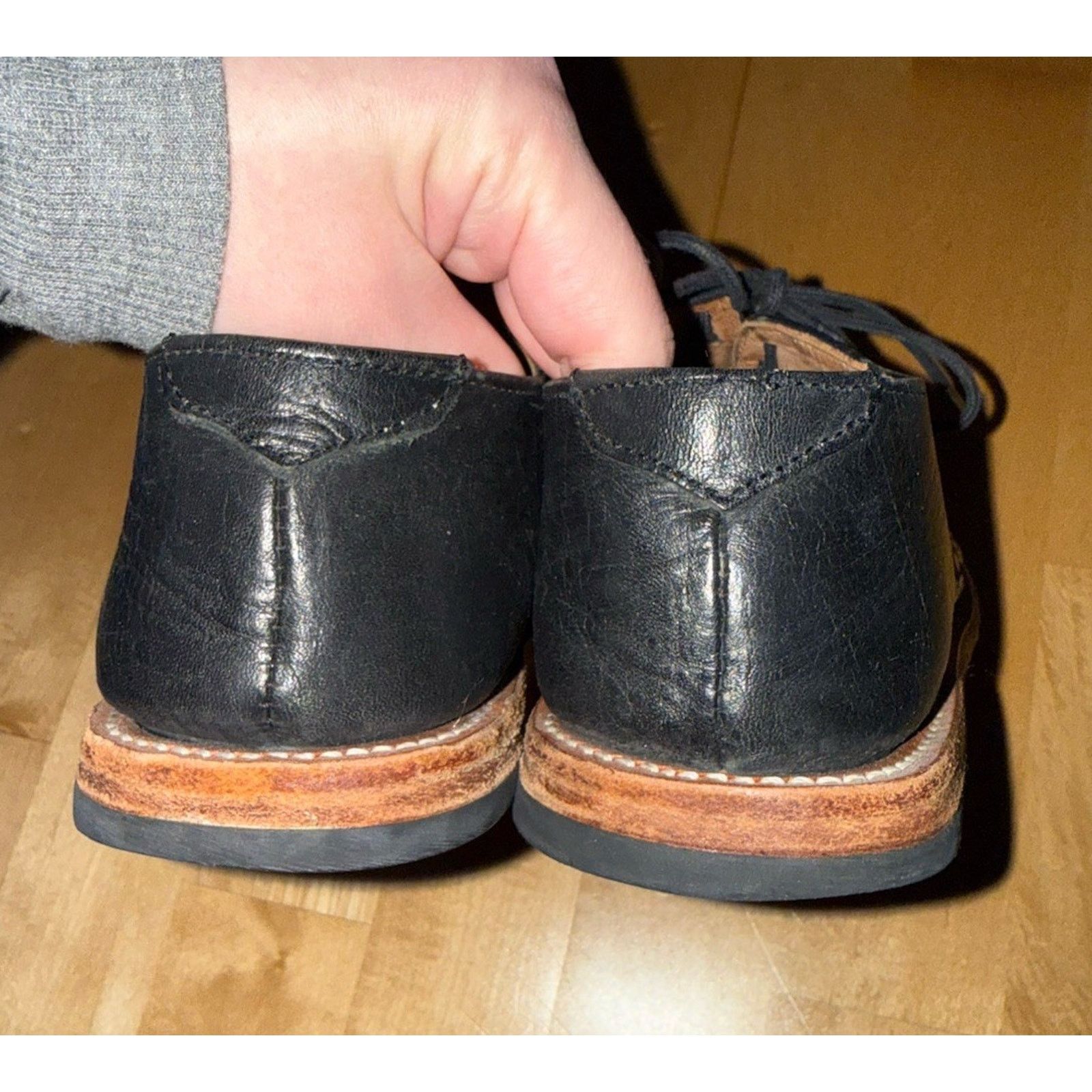 Will Leather Goods WILL Black Leather Goods Woven Lace Up Shoes Loafers 7.5 Size US 7.5 / IT 37.5 - 4 Thumbnail