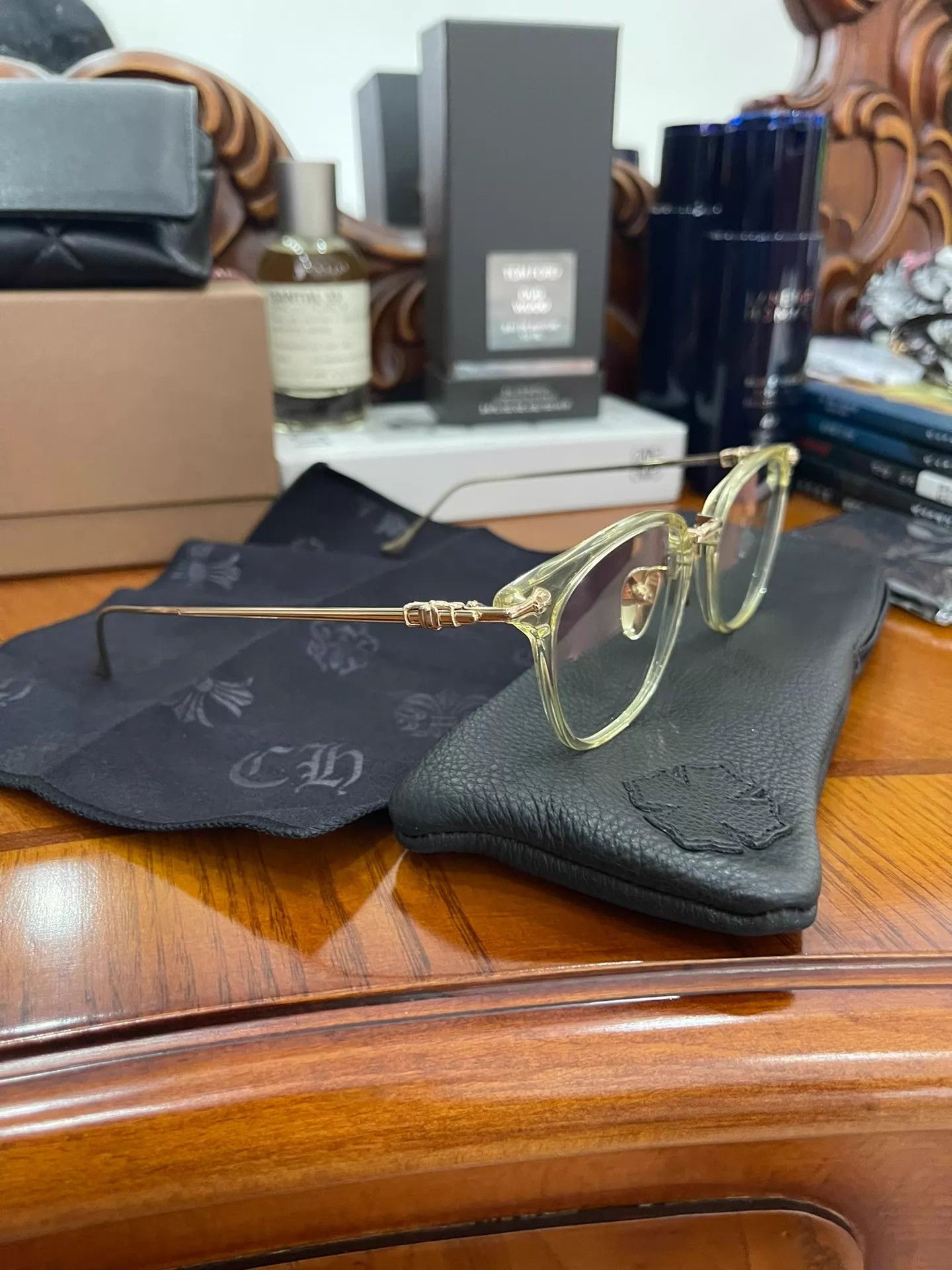 Chrome Hearts Chrome Hearts Gold-Tone Photochromic Glasses (1x Worn) Size ONE SIZE - 1 Thumbnail
