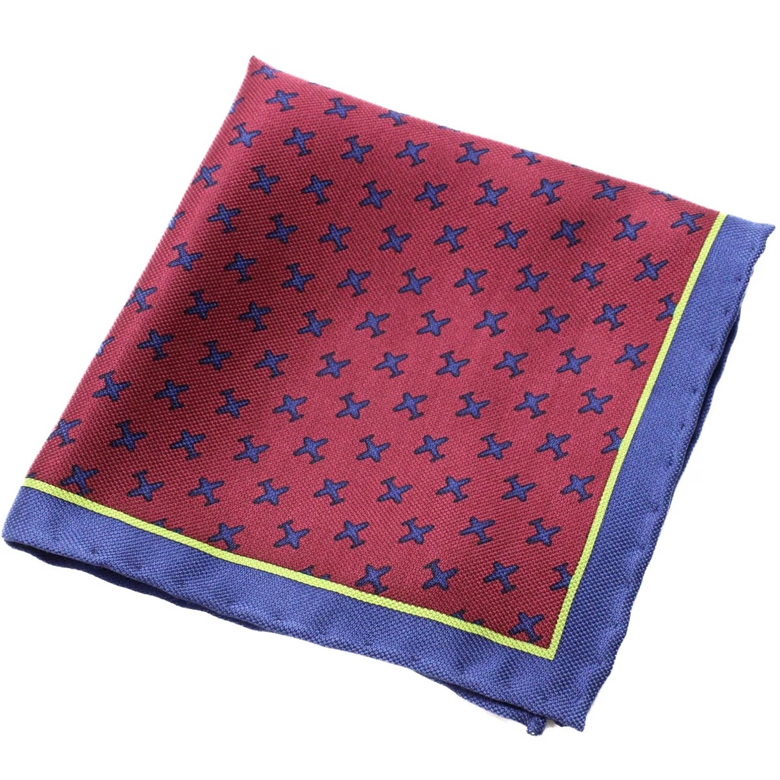 Suitsupply Suitsupply Handkerchief Pocket Graphic Bordeaux Pure Silk Formal Men's ONE SIZE Size ONE SIZE - 2 Thumbnail