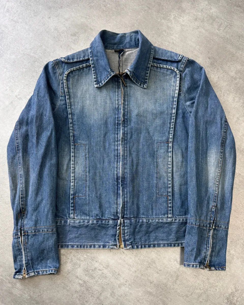 Just Cavalli × Vintage FW2003 Cavalli Minimalist Armor Denim Jacket Size US S / EU 44-46 / 1 - 1 Thumbnail