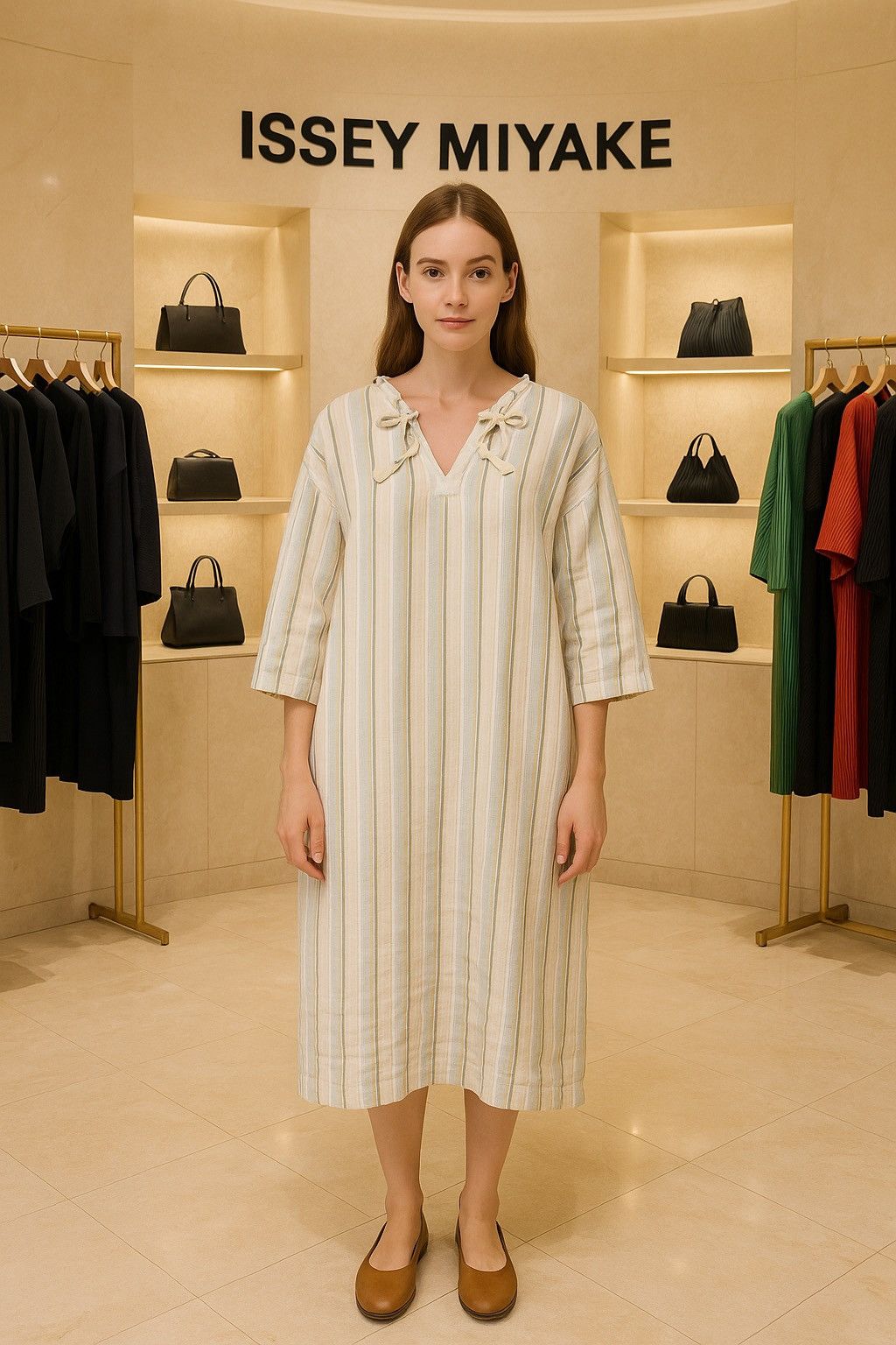Issey Miyake × Japanese Brand ISSEY MIYAKE "SAMPLE" Maxi Dress Made in Japan Size ONE SIZE - 8 Thumbnail