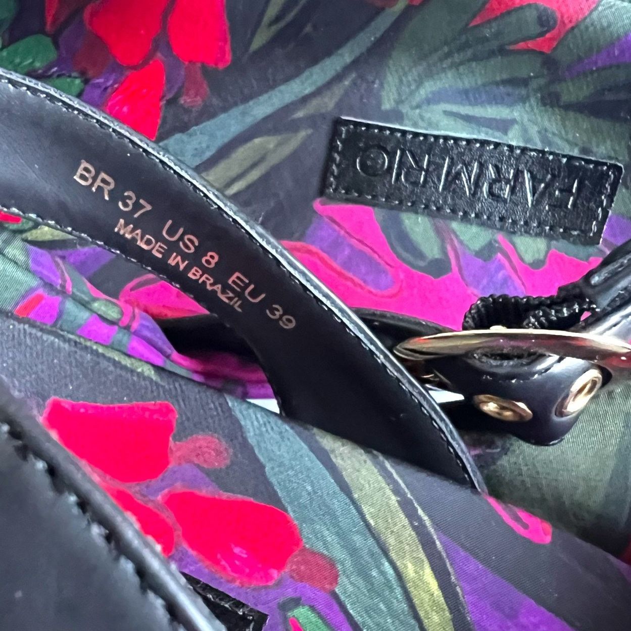 Farm Rio FARM RIO Floral Puff Peep-Toe Slingback Sandals, US8 Size US 8 / IT 38 - 11 Thumbnail