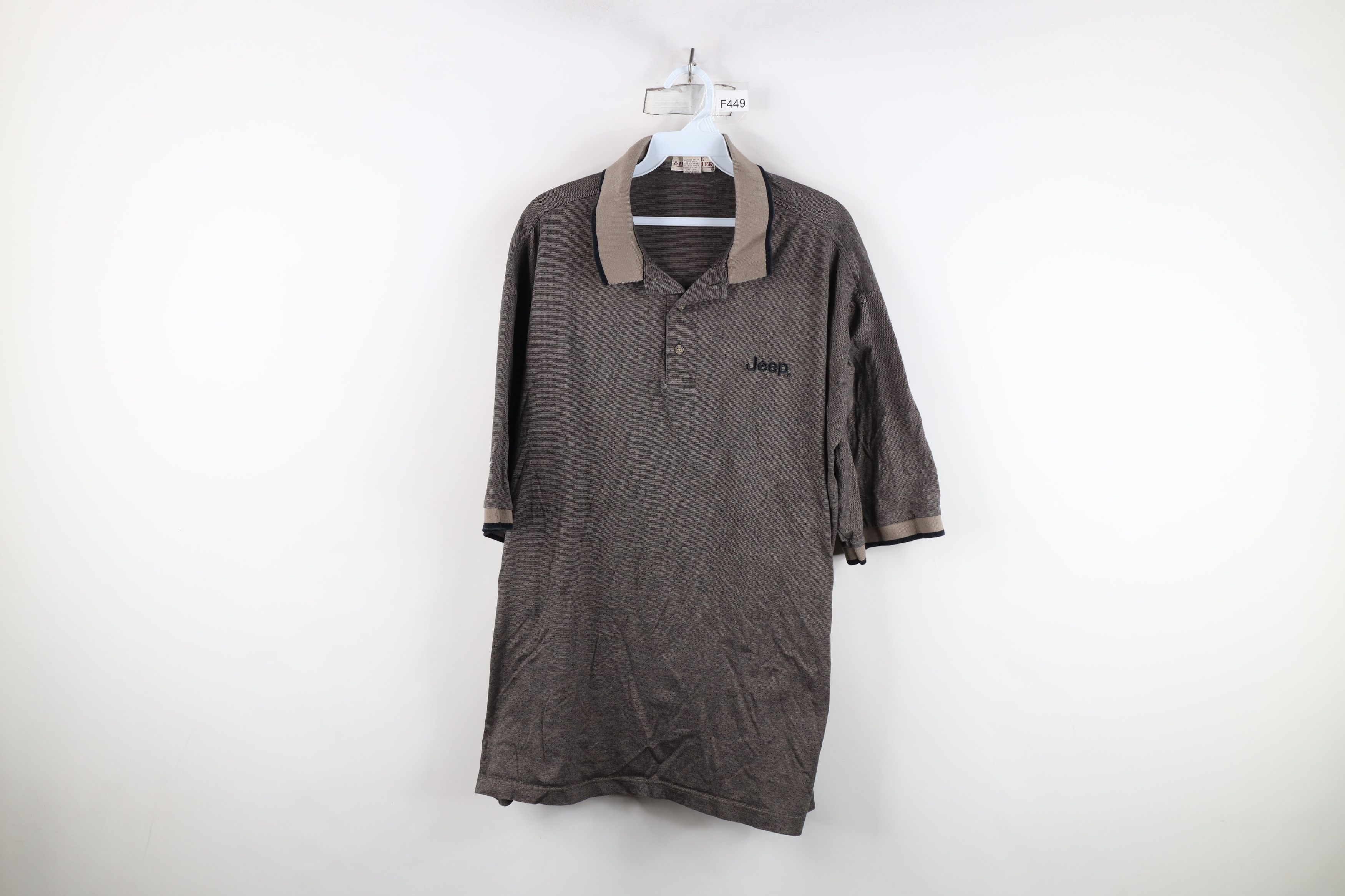 Vintage Vintage 90s Spell Knit Jeep Motors Collared Golf Polo Shirt Size US XXL / EU 58 / 5 - 1 Thumbnail