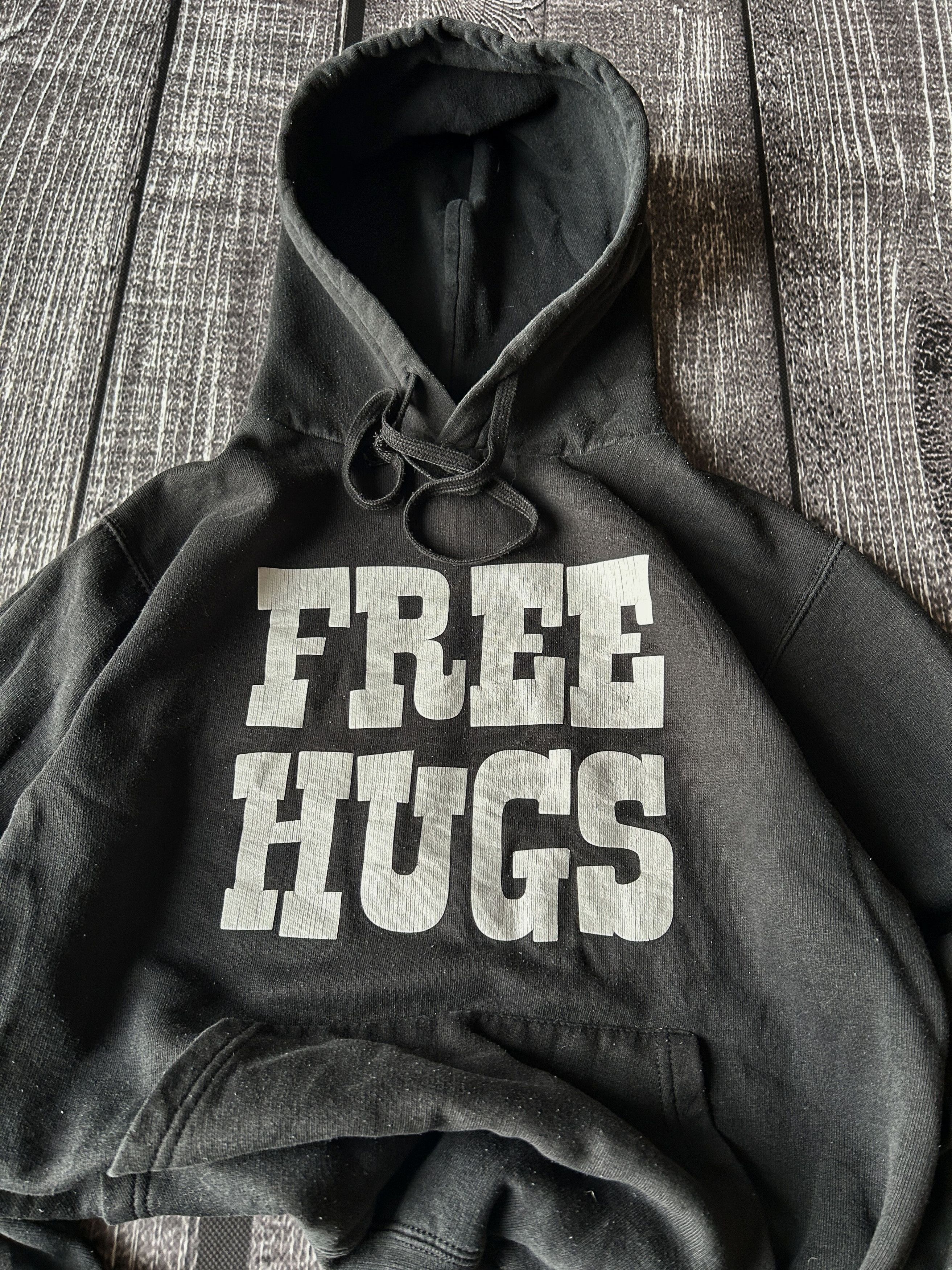 Japanese Brand Y2K Free Hugs Graphic Hoodie Grunge Streetwear Core Size US M / EU 48-50 / 2 - 3 Thumbnail