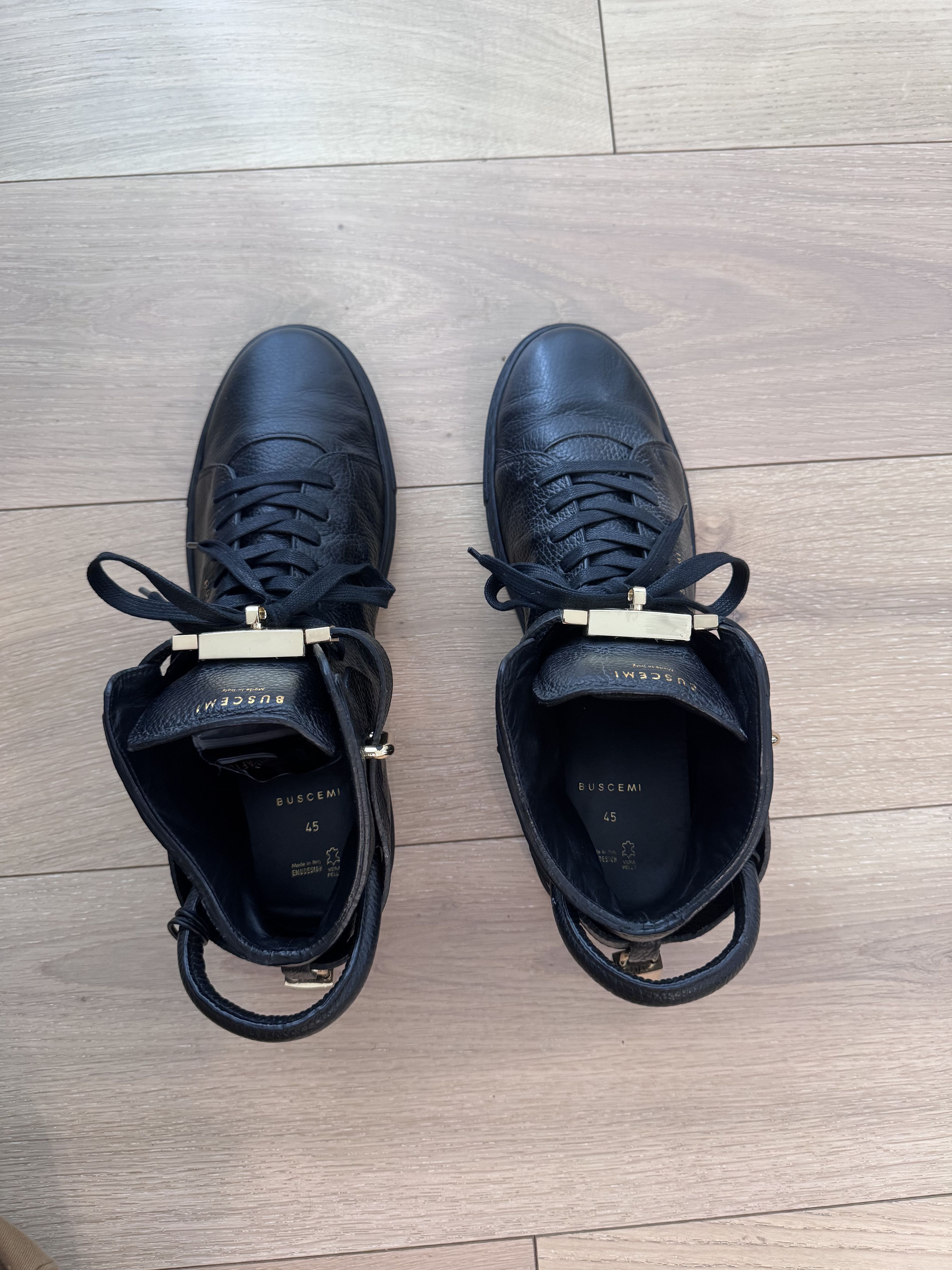 Buscemi Buscemi 100MM Black High Top Sneakers US12 / EU 45 Size US 12 / EU 45 - 7 Thumbnail