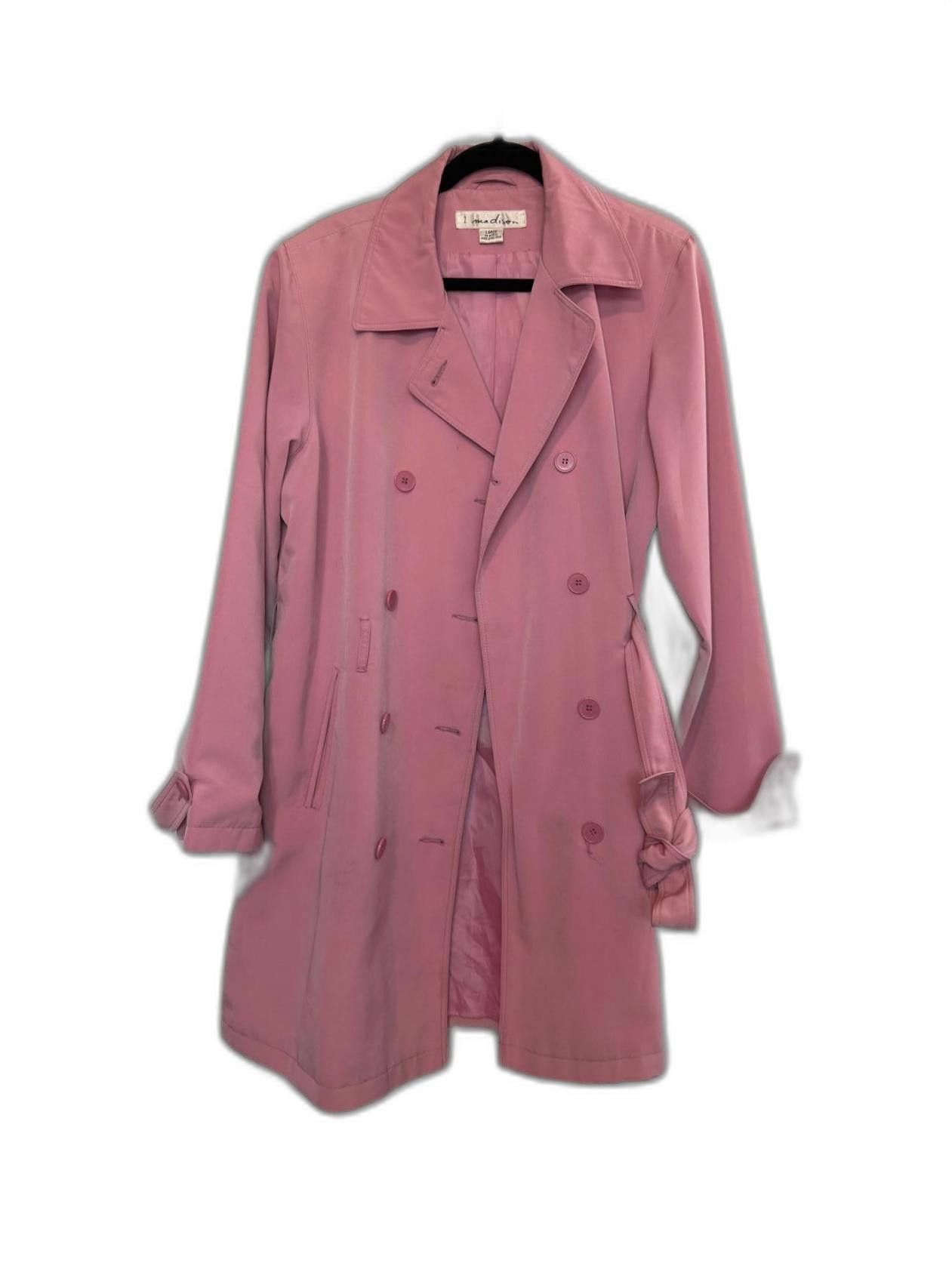 Designer Chic Pink Double-Breasted Trench Coat Size L / US 10 / IT 46 - 1 Thumbnail