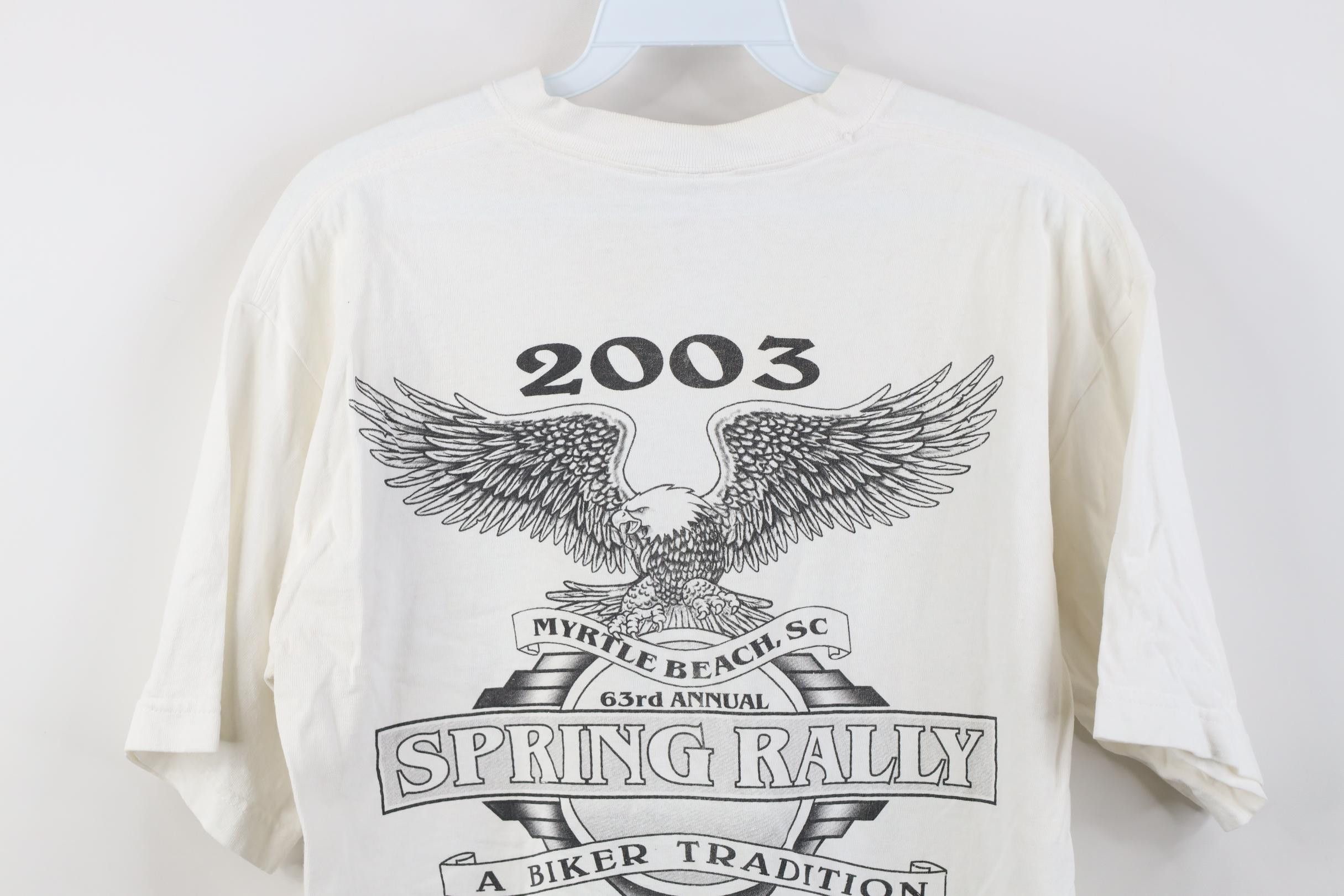Vintage Vintage Y2K 2003 Eagle Motorcycle Spring Carolina T-Shirt Size US M / EU 48-50 / 2 - 14 Thumbnail
